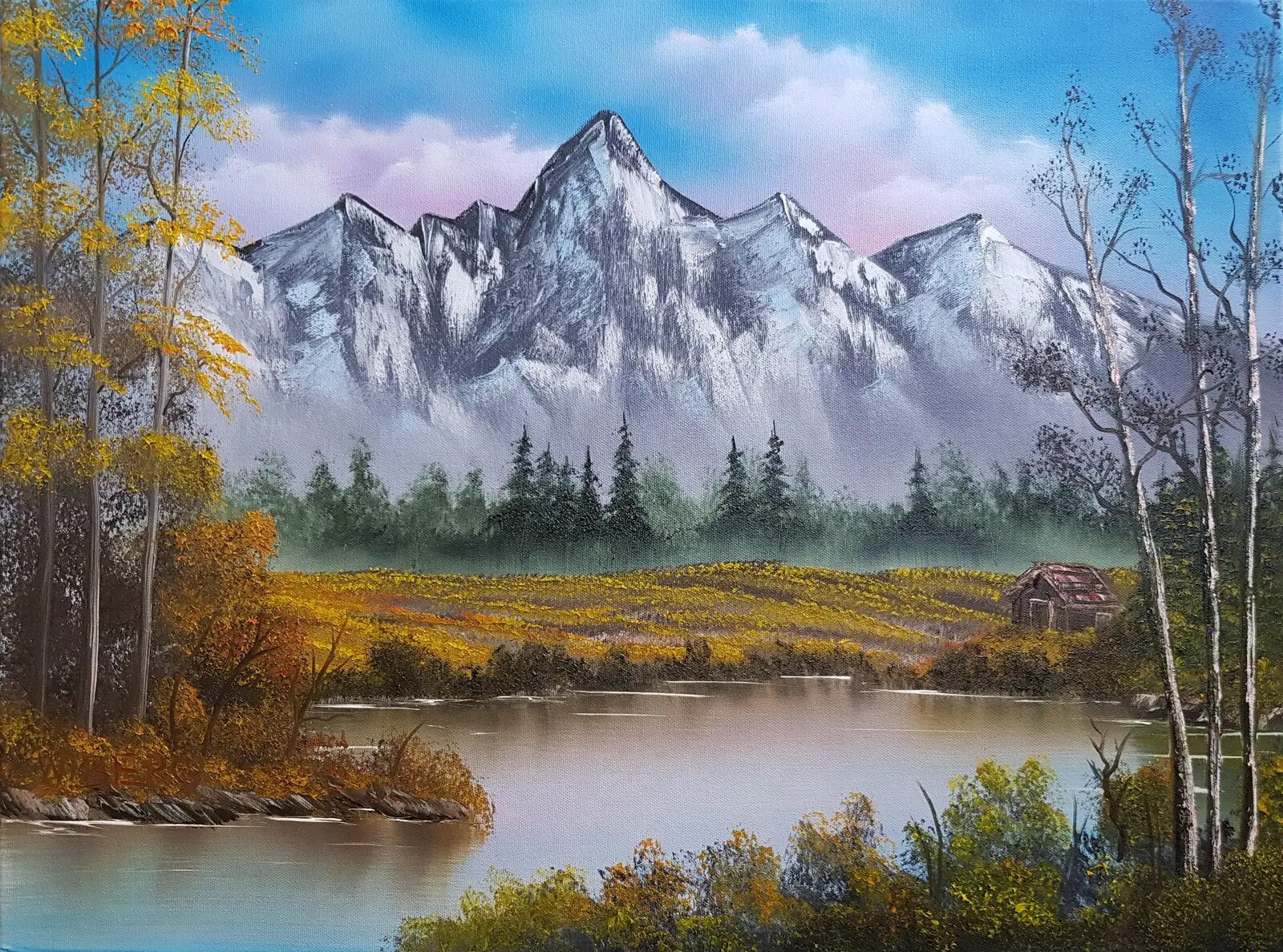 Oljemålning 12.6. Steep Mountains av Anders Wiberg