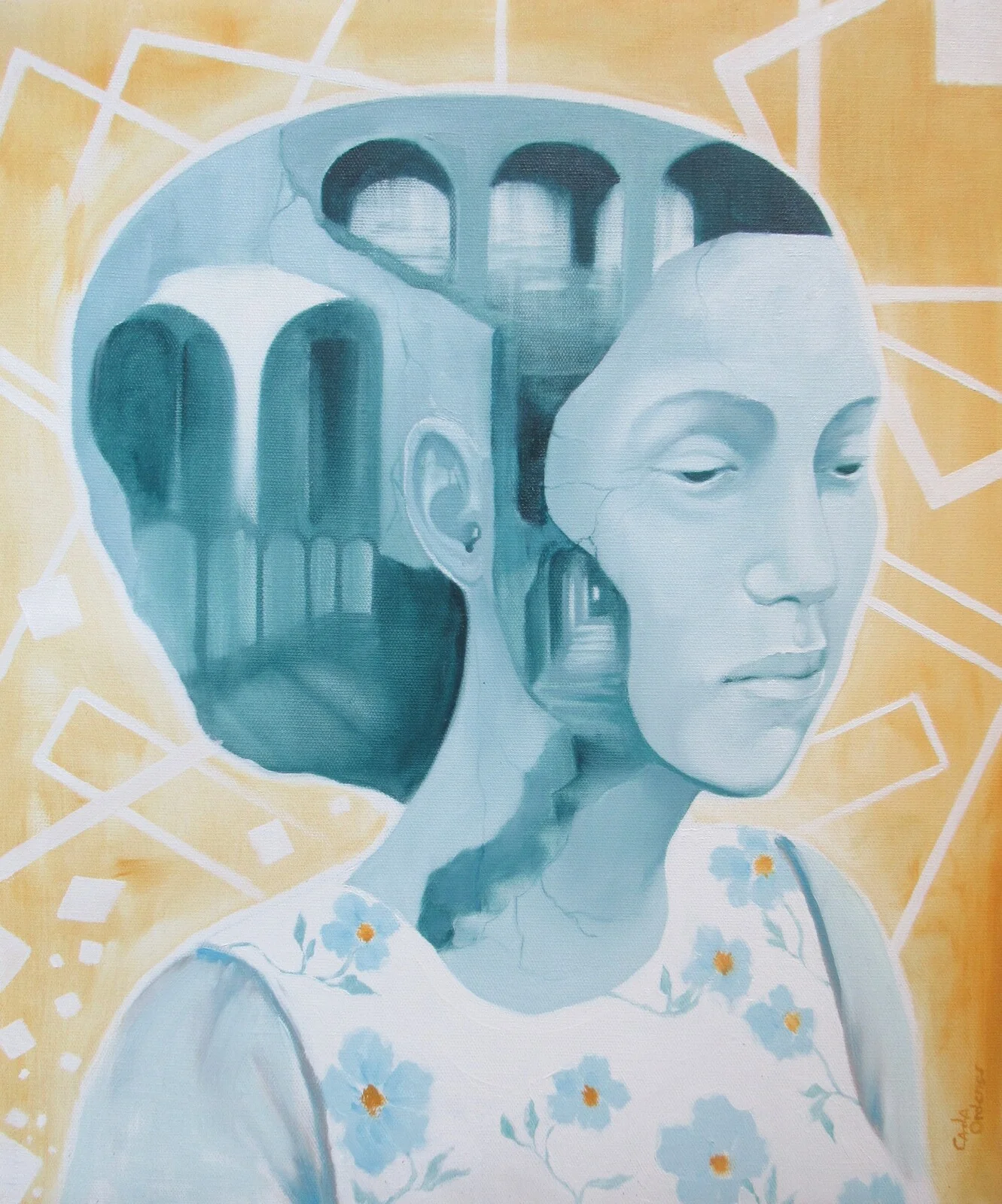 Oljemålning Dekonstruktion av Carla Ordenes