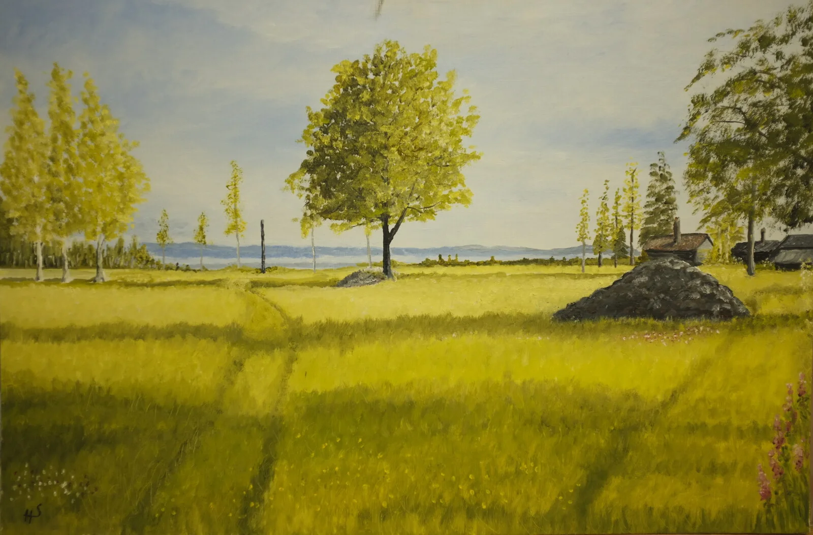 Oljemålning Rädbjörka av Håkan Sars