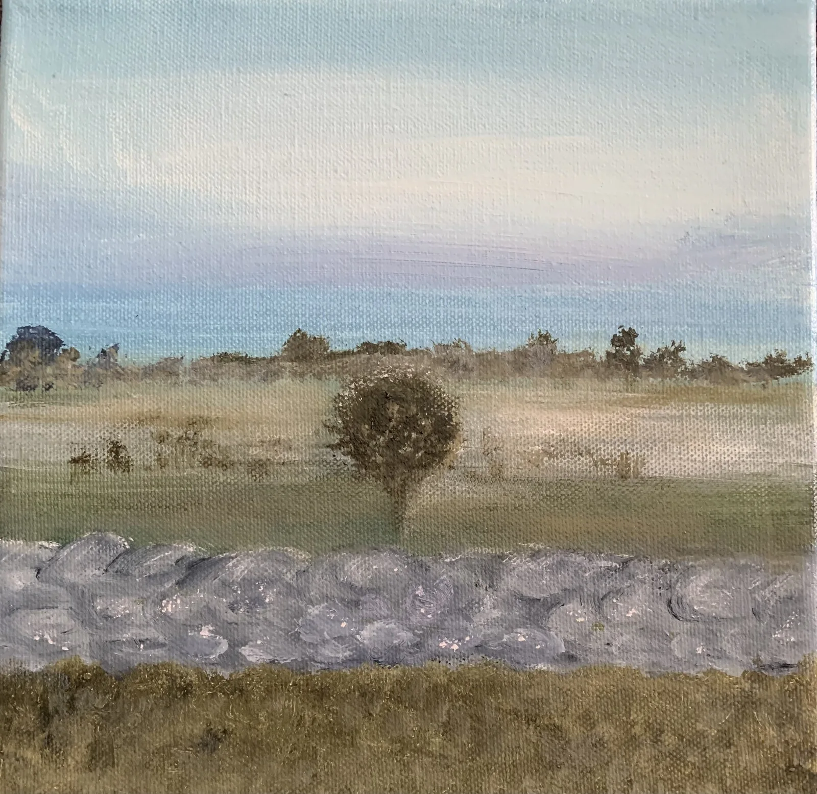 Oljemålning Gotland i mitt hjärta - Morgondis av Monica Österdahl