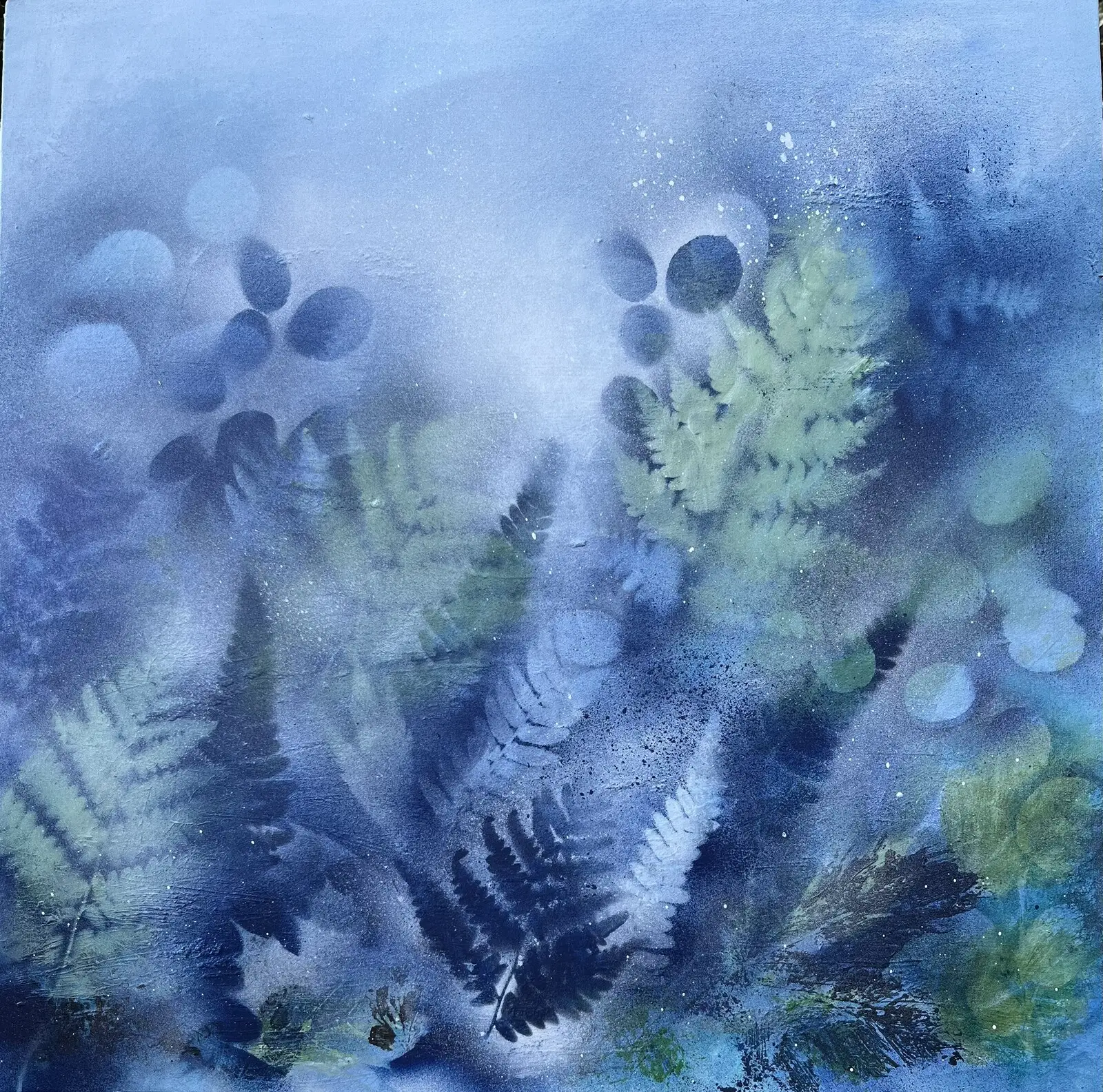 Akrylmålning Bladverk av Agneta Ayoub