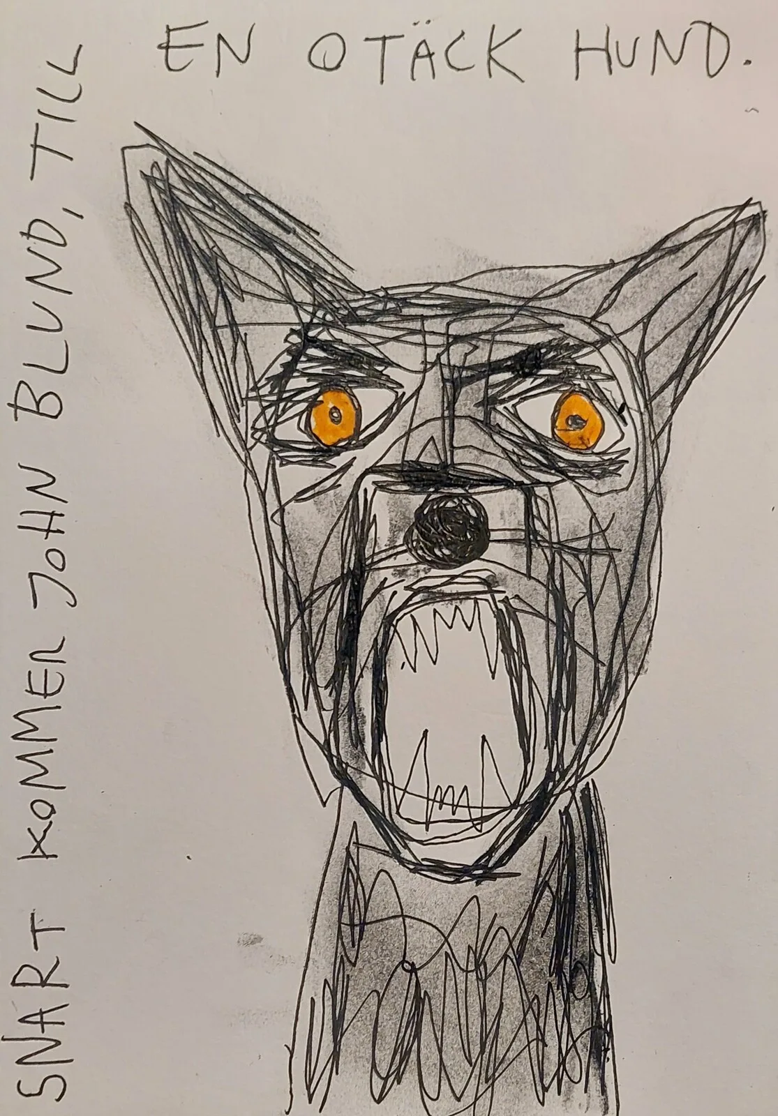 Snart kommer John Blund, till en otäck hund. (Hasse & Tage) av Mikael Jonsson