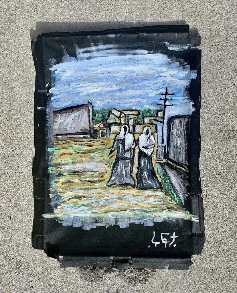 Akrylmålning Ghosts of home av Rufta Habtemichael