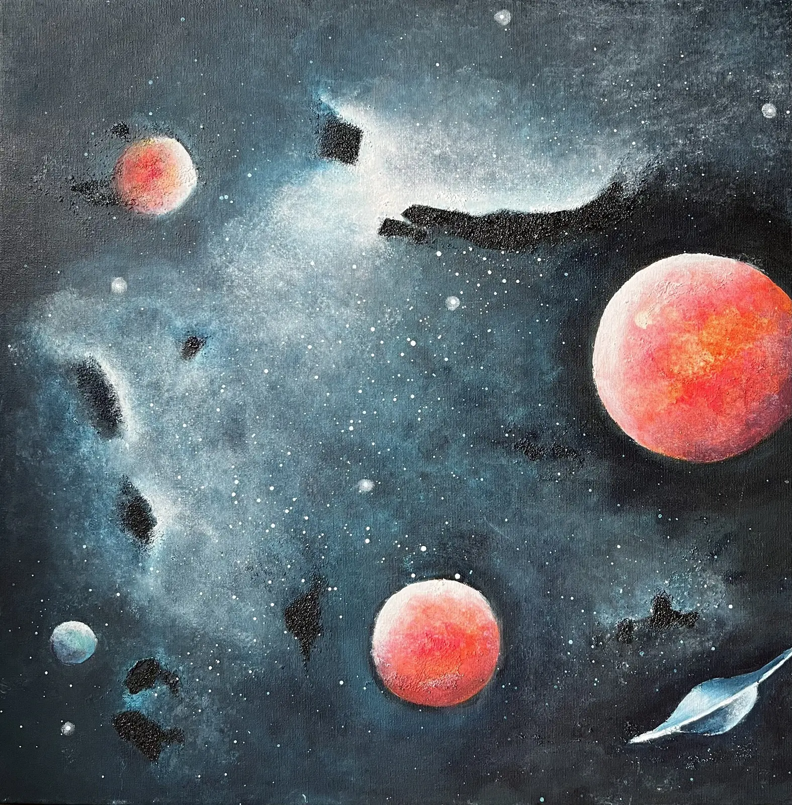 Akrylmålning Life on Mars av Agneta Ayoub