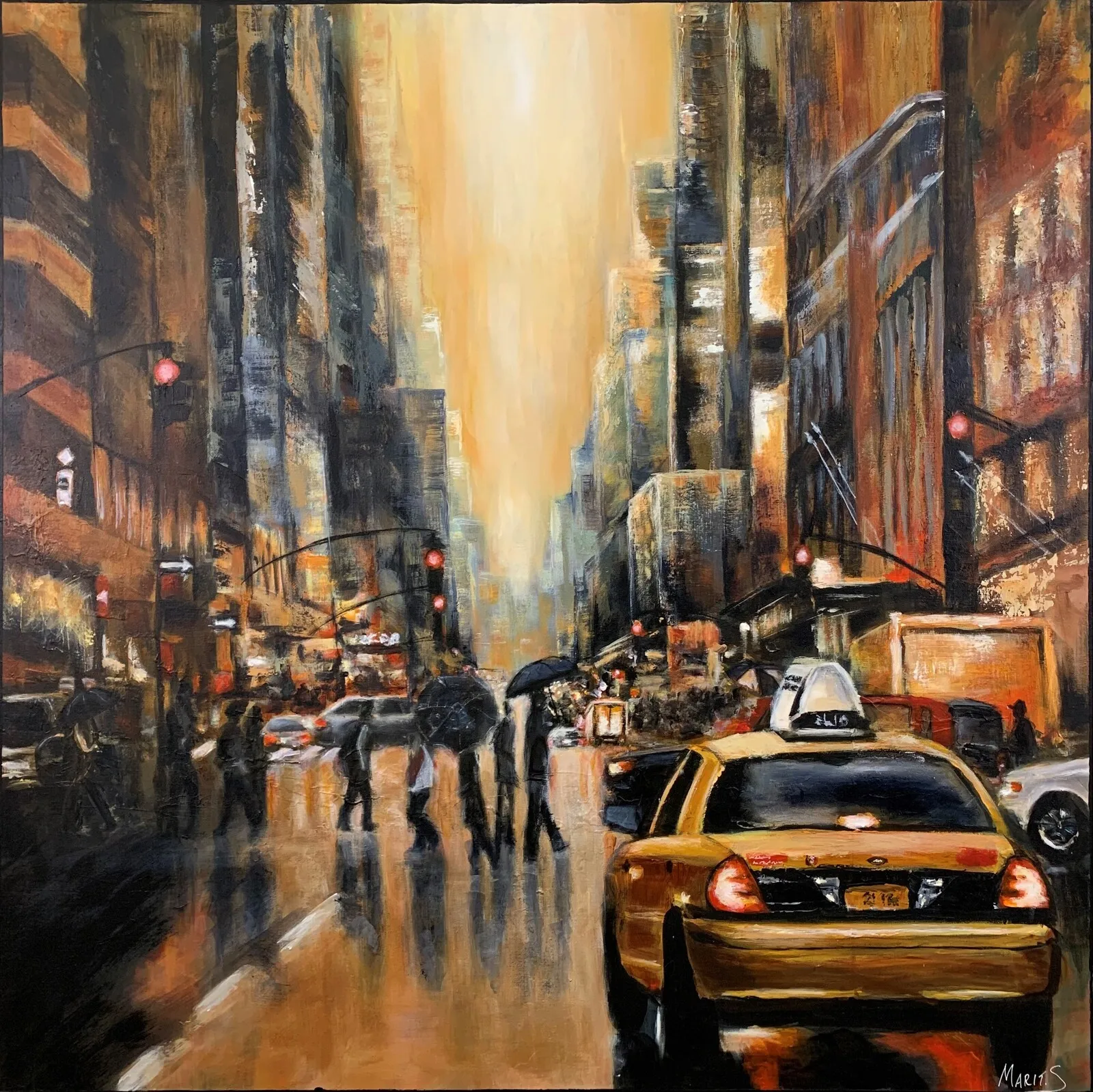 Akrylmålning NEW YORK av Marit Stjernberg