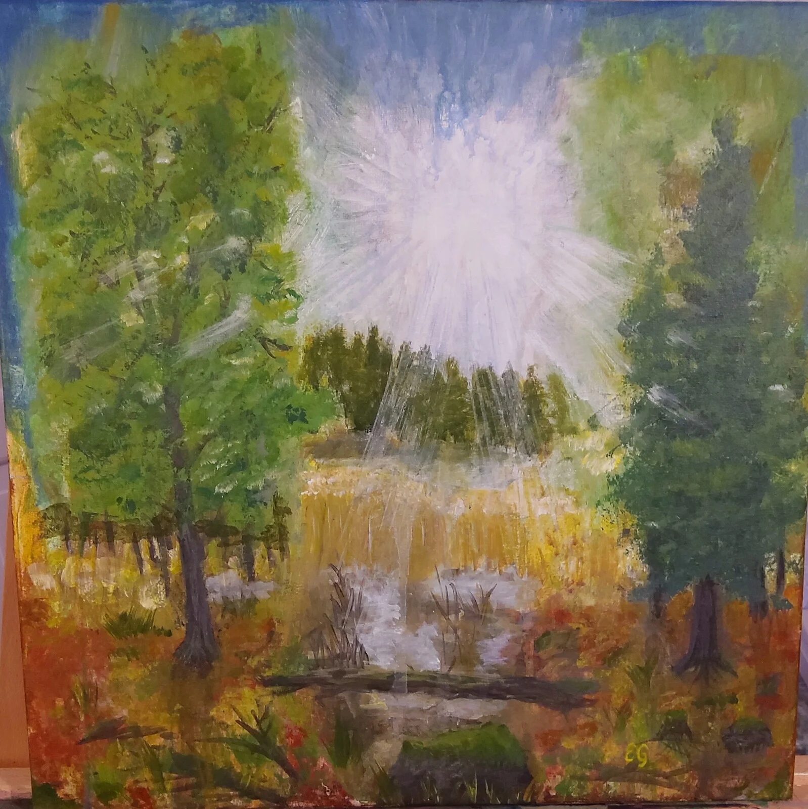 Akrylmålning Småland av Eva Garami