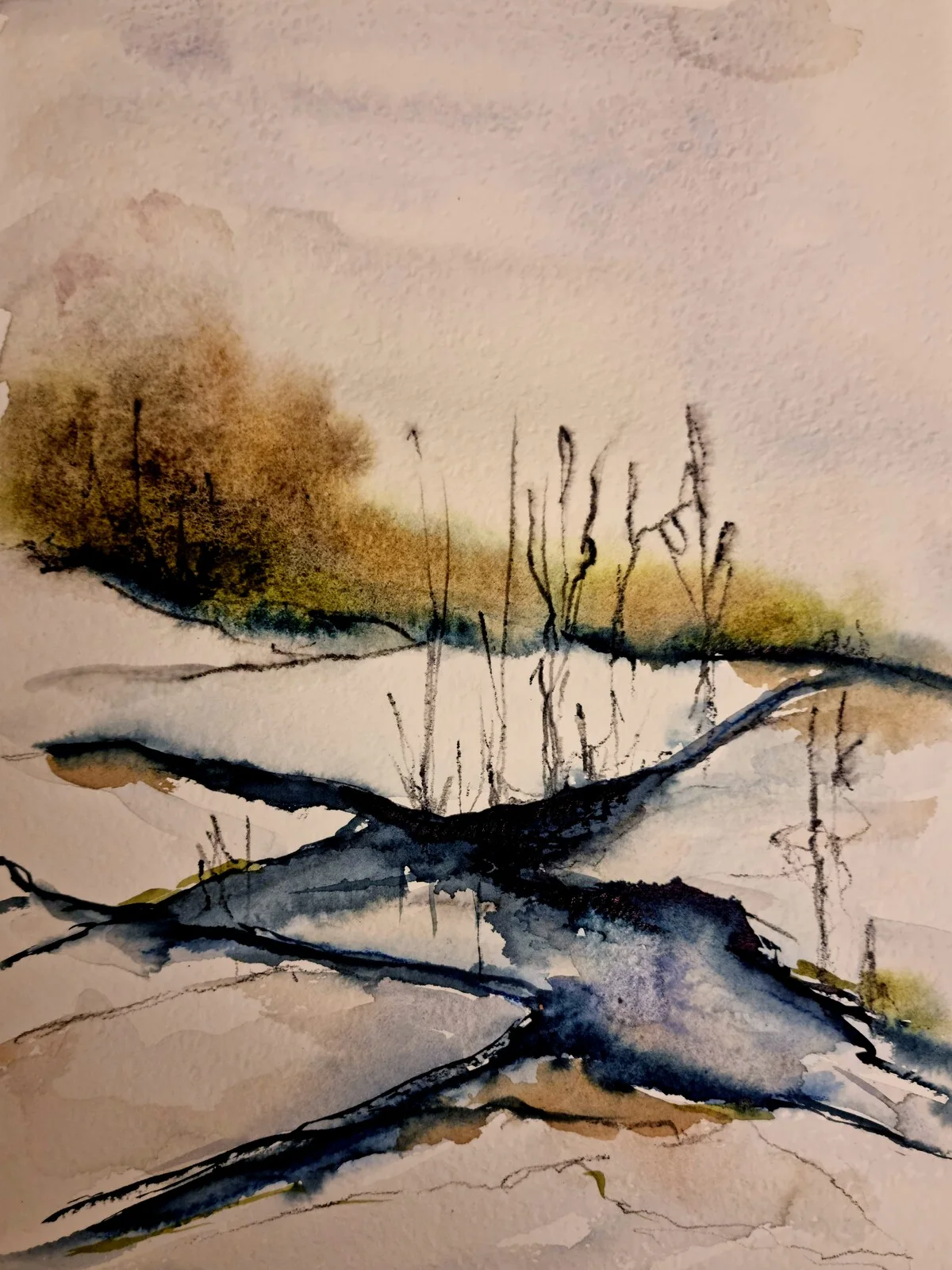 Akvarell Många vägar möts av Åsa Edlund