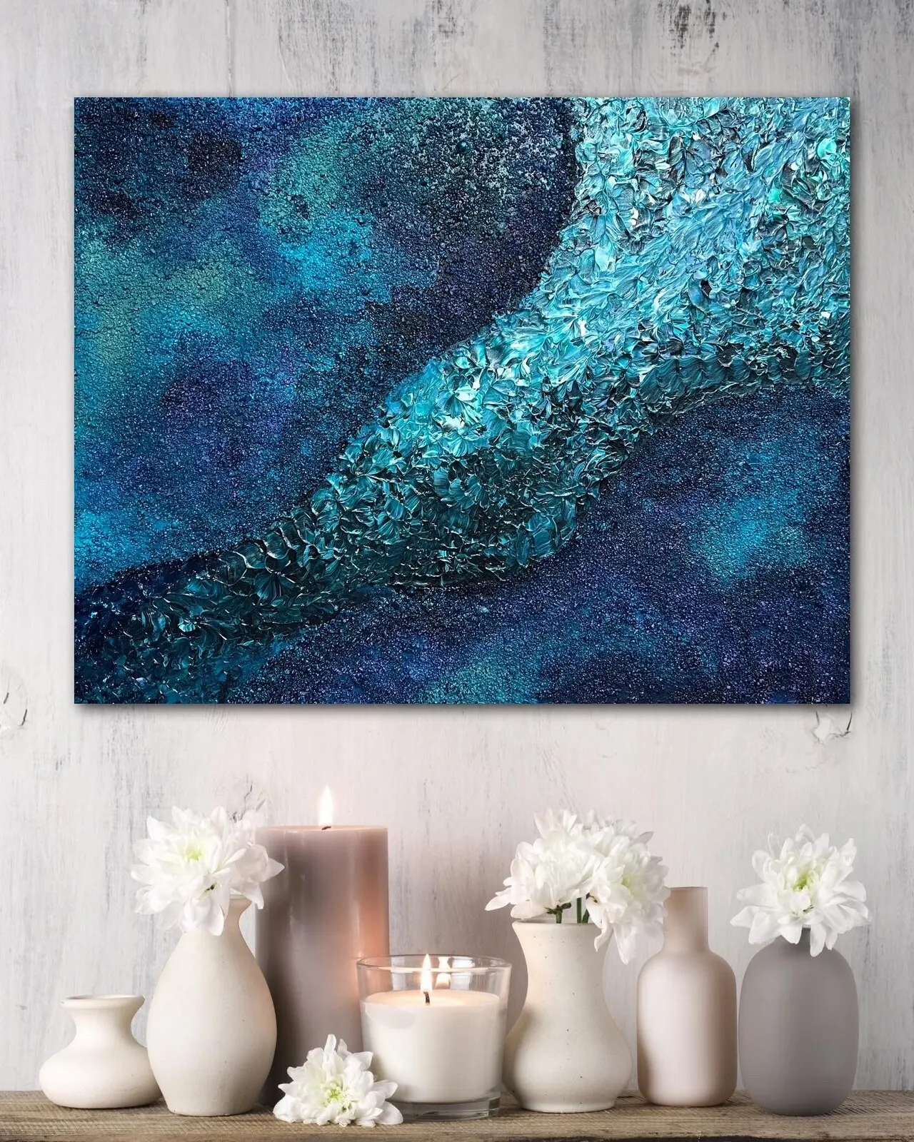 Akrylmålning Flow with the ocean av Maria Geijer