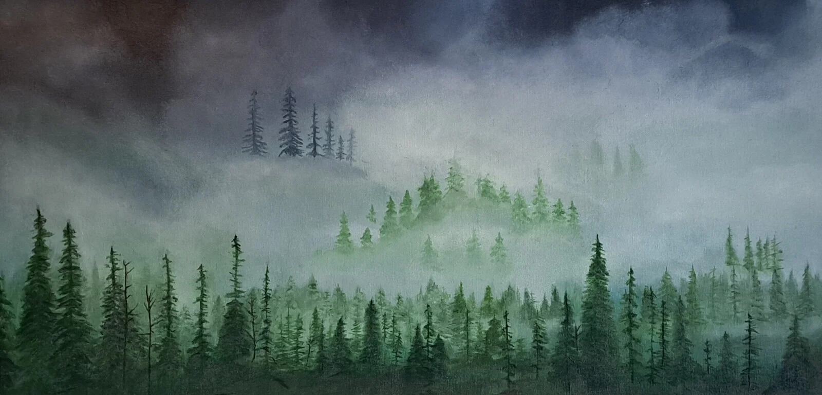 Akrylmålning Norwegian Wood av Carin Hyback