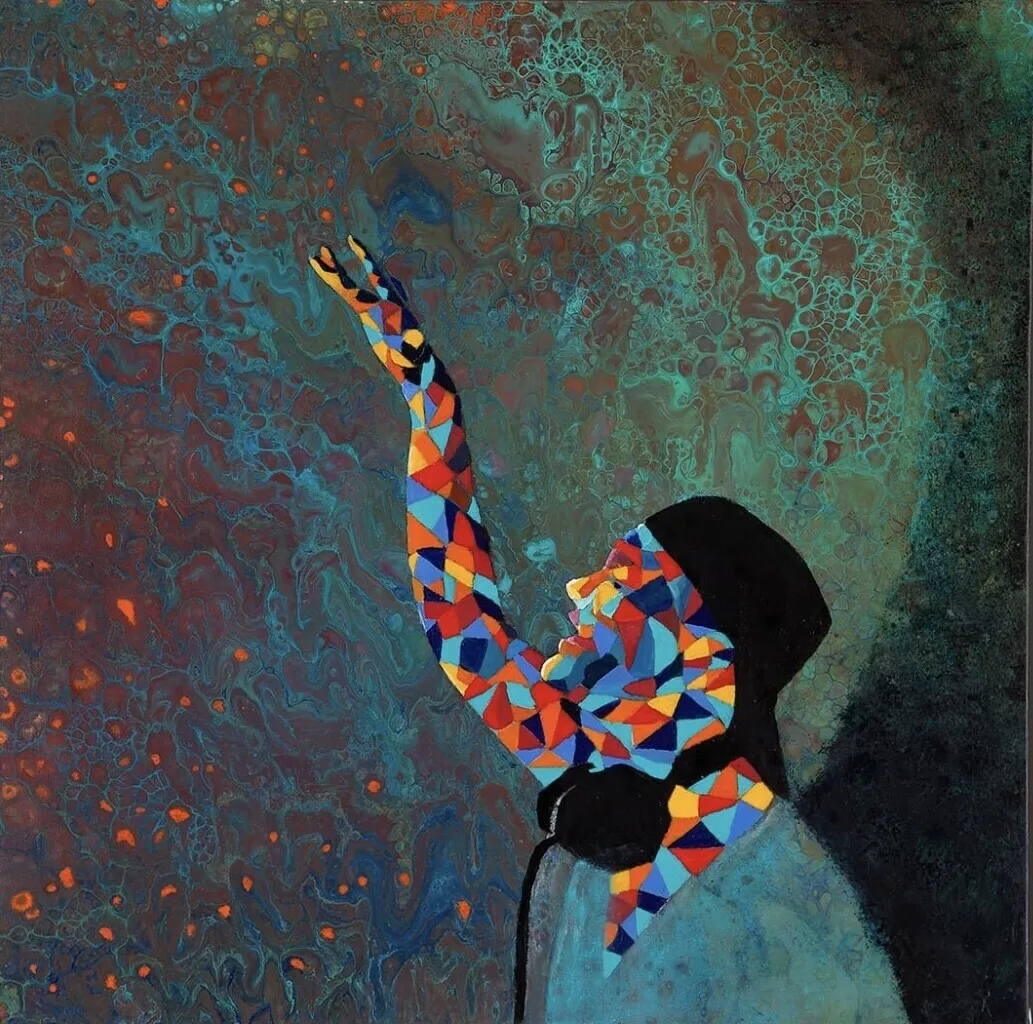 Akrylmålning Fade into darkness av Susanne Tall