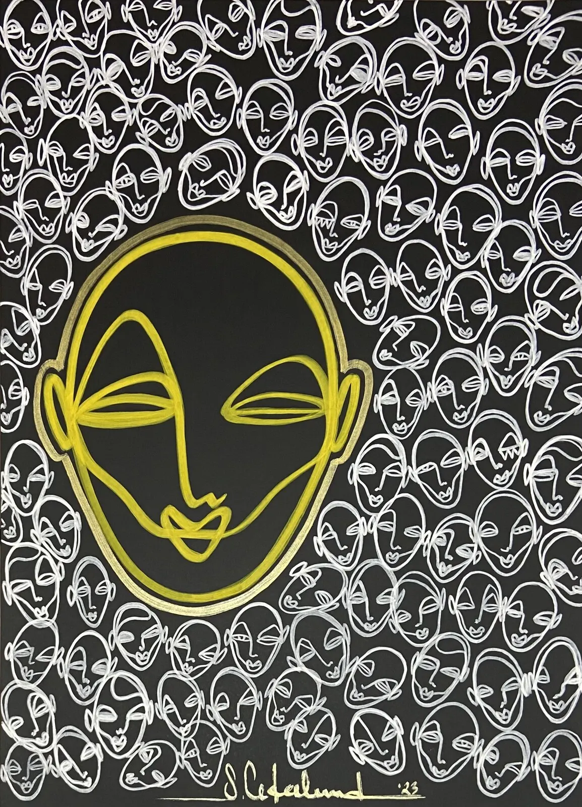 Akrylmålning Don’t follow the stream av Susanne Cederlund