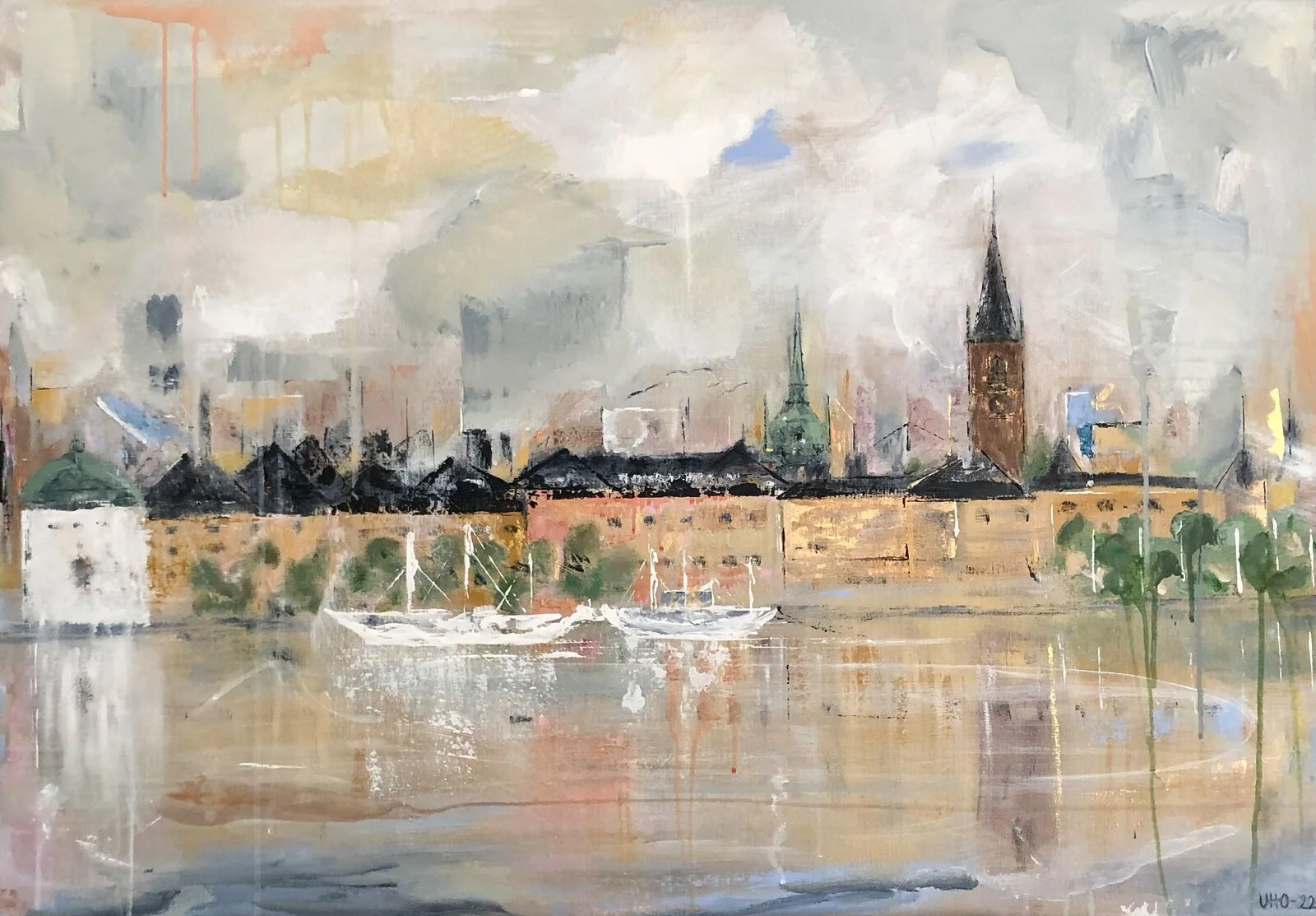 Akrylmålning Mitt Stockholm av Ulrica Halling Olsson_art Stockholm