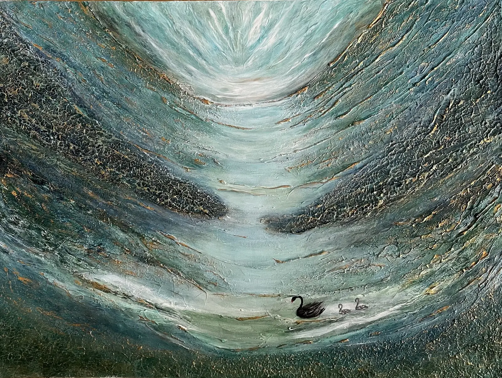 Akrylmålning Green shine av Susanne Tall