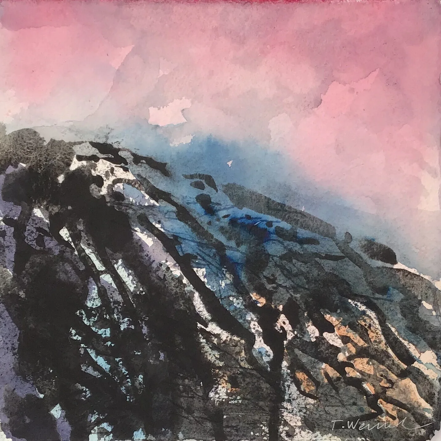 Akvarell Bergtagen 2 av Tord Wennerblom