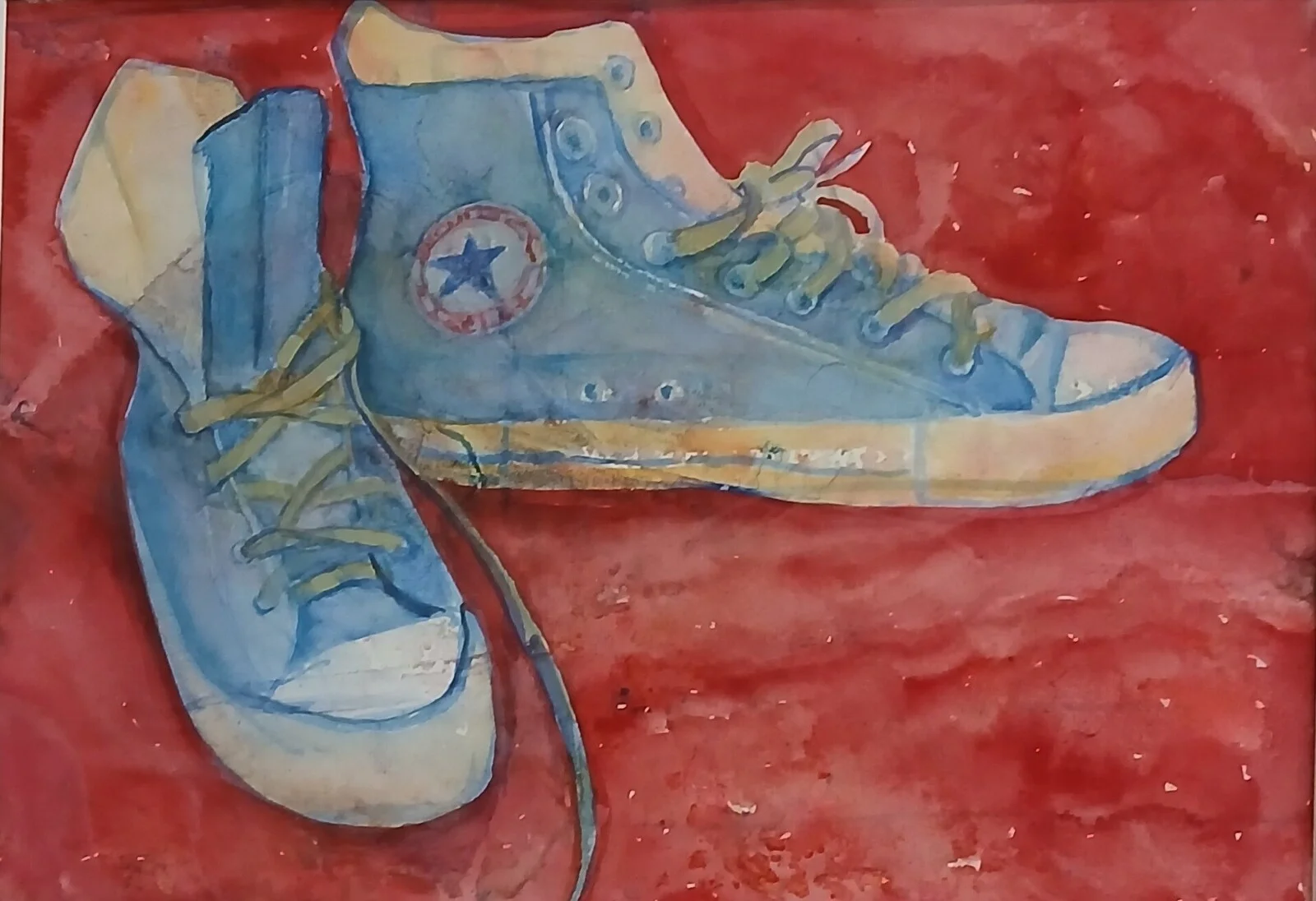 Akvarell Converse av Lena Sandberg