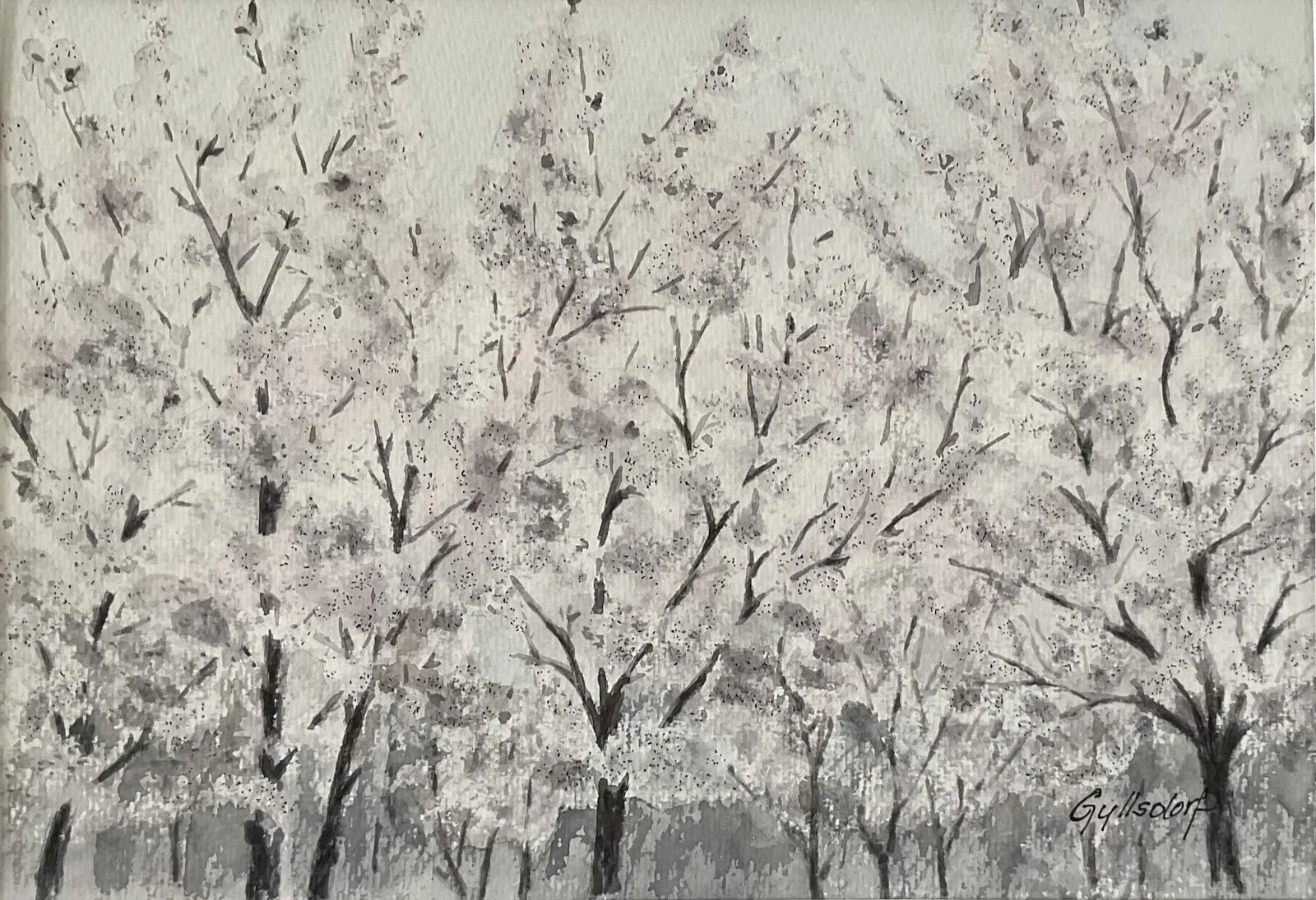 Fruktträdgården i blom av Silvia Gyllsdorf