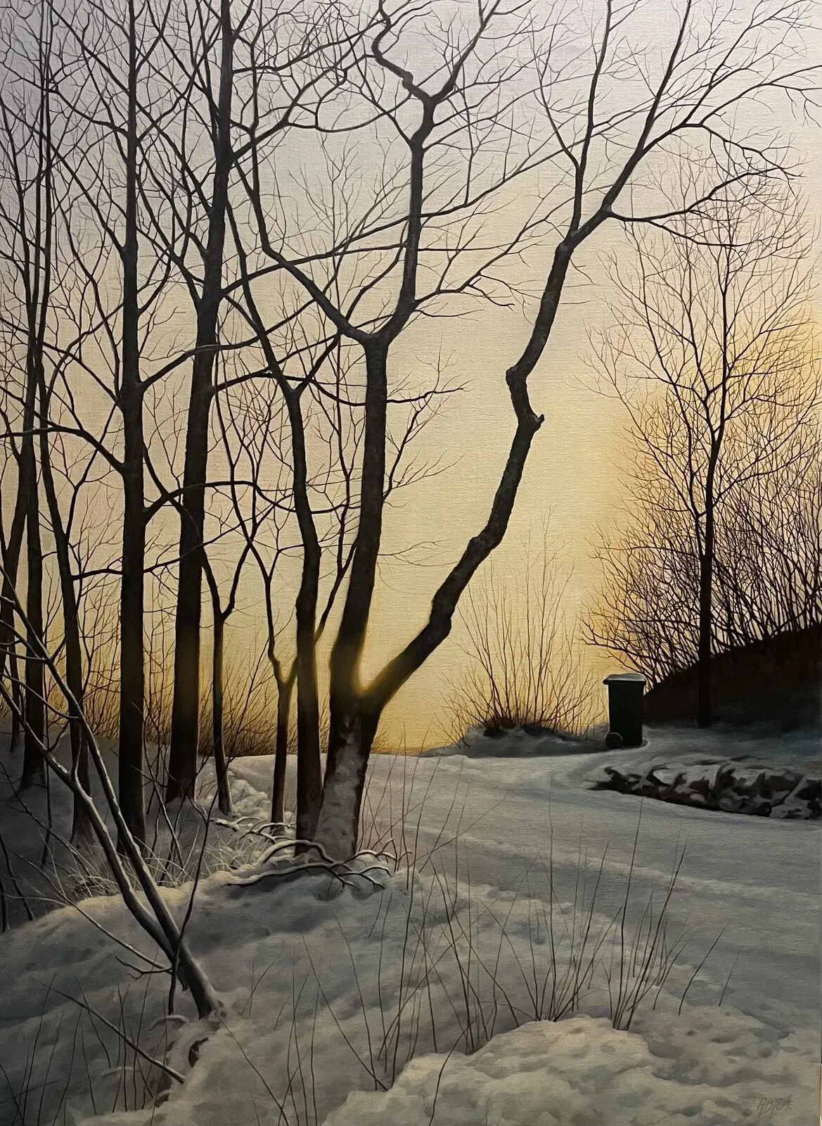 Oljemålning Sopbilen kommer imorgon av Anette Björk Swensson