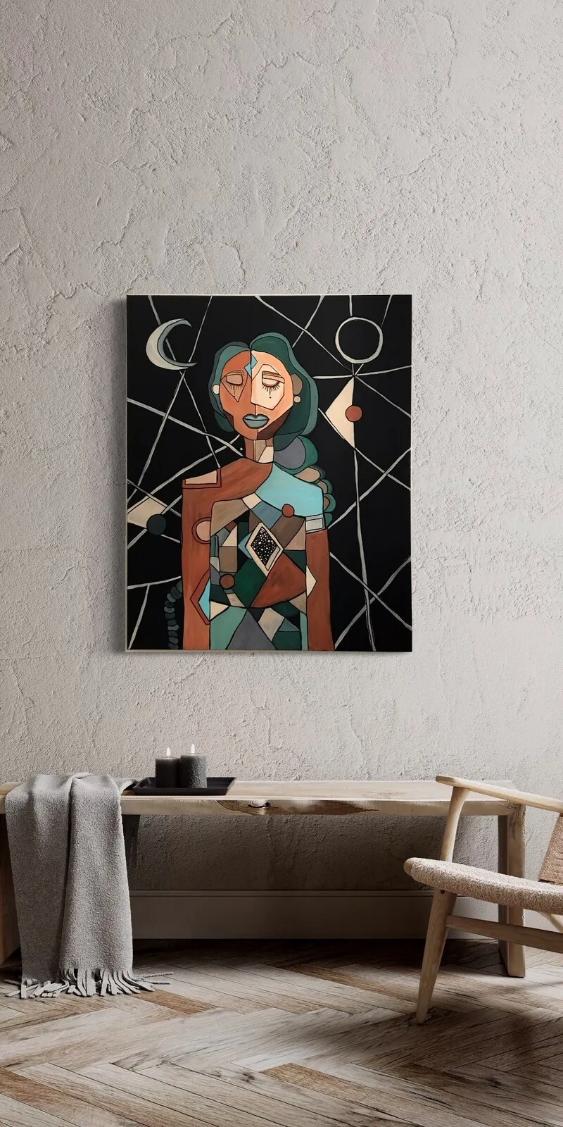 Akrylmålning Luna av Emilia Rutkowsky