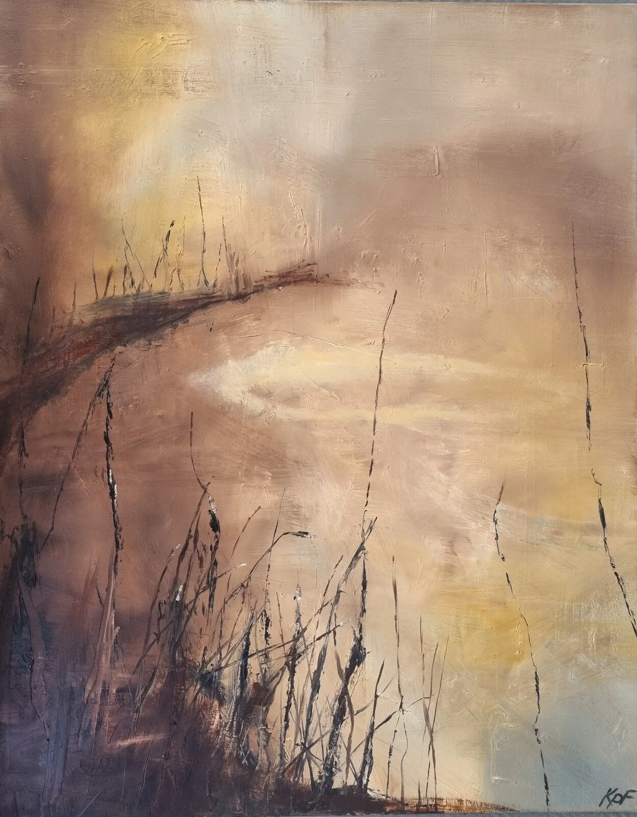 Oljemålning Into the Light av Kristina Phillips Foglin