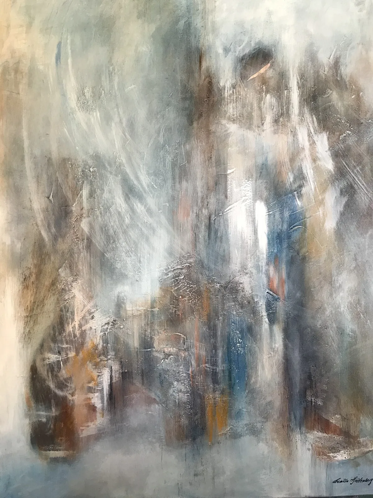 Akrylmålning Down Town av Gunilla Heidenberg