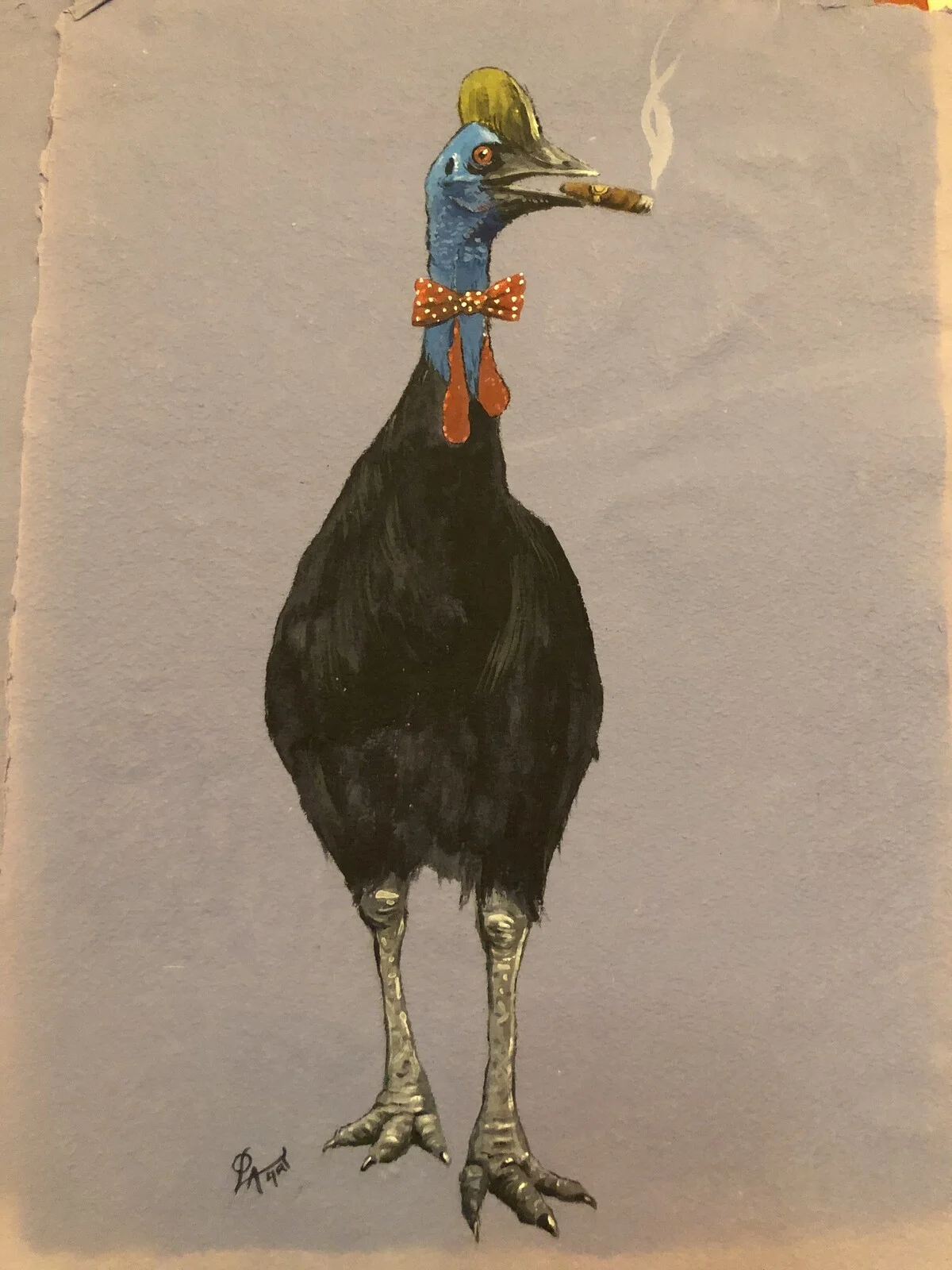 Akrylmålning Party Bird - Mr cool av Ola Art