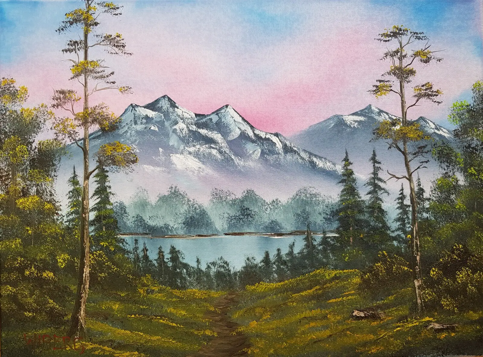 Oljemålning 13.13. Lost Lake av Anders Wiberg