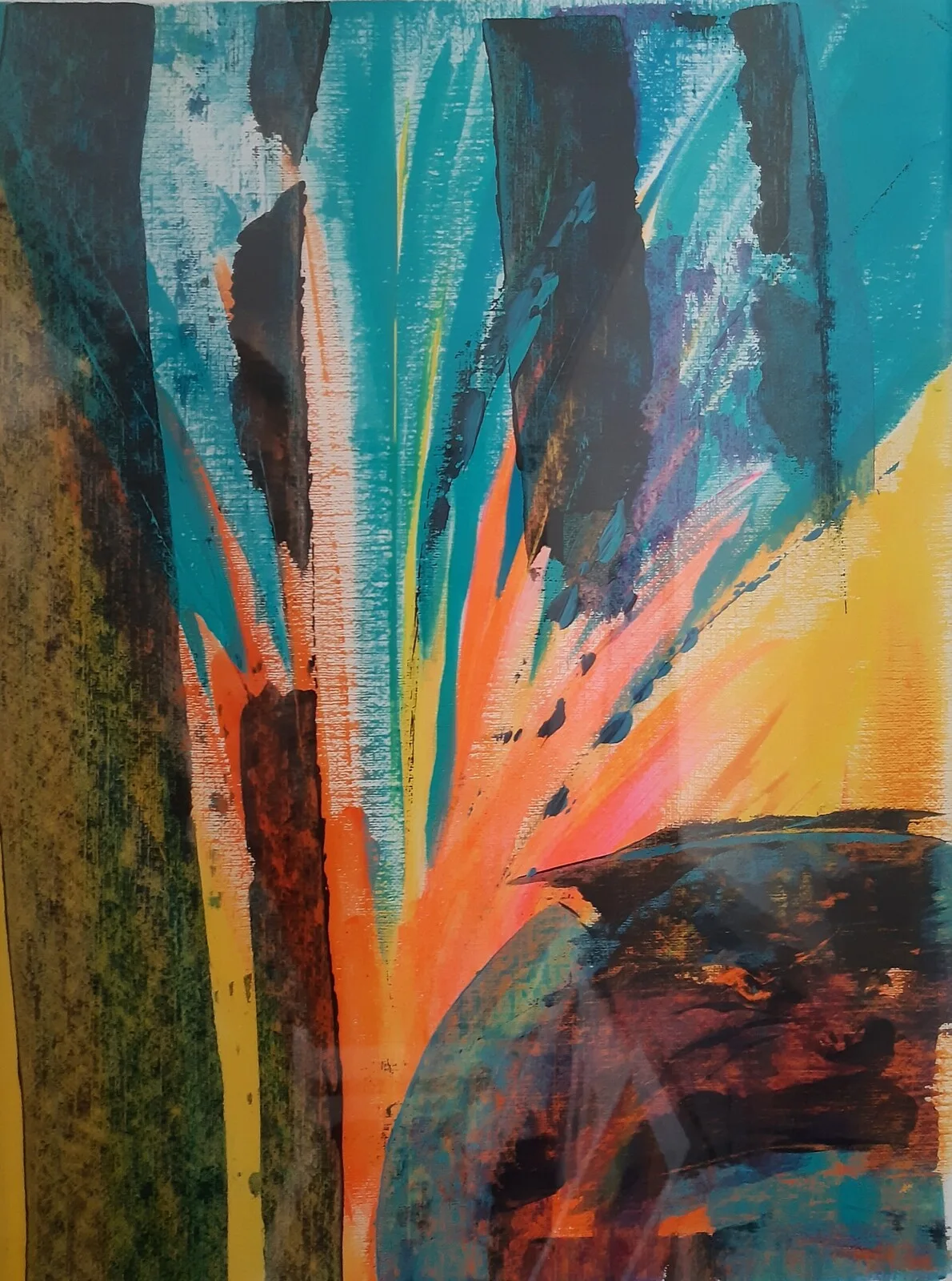 Akrylmålning Katten II av Paula Lindskoug Nyberg