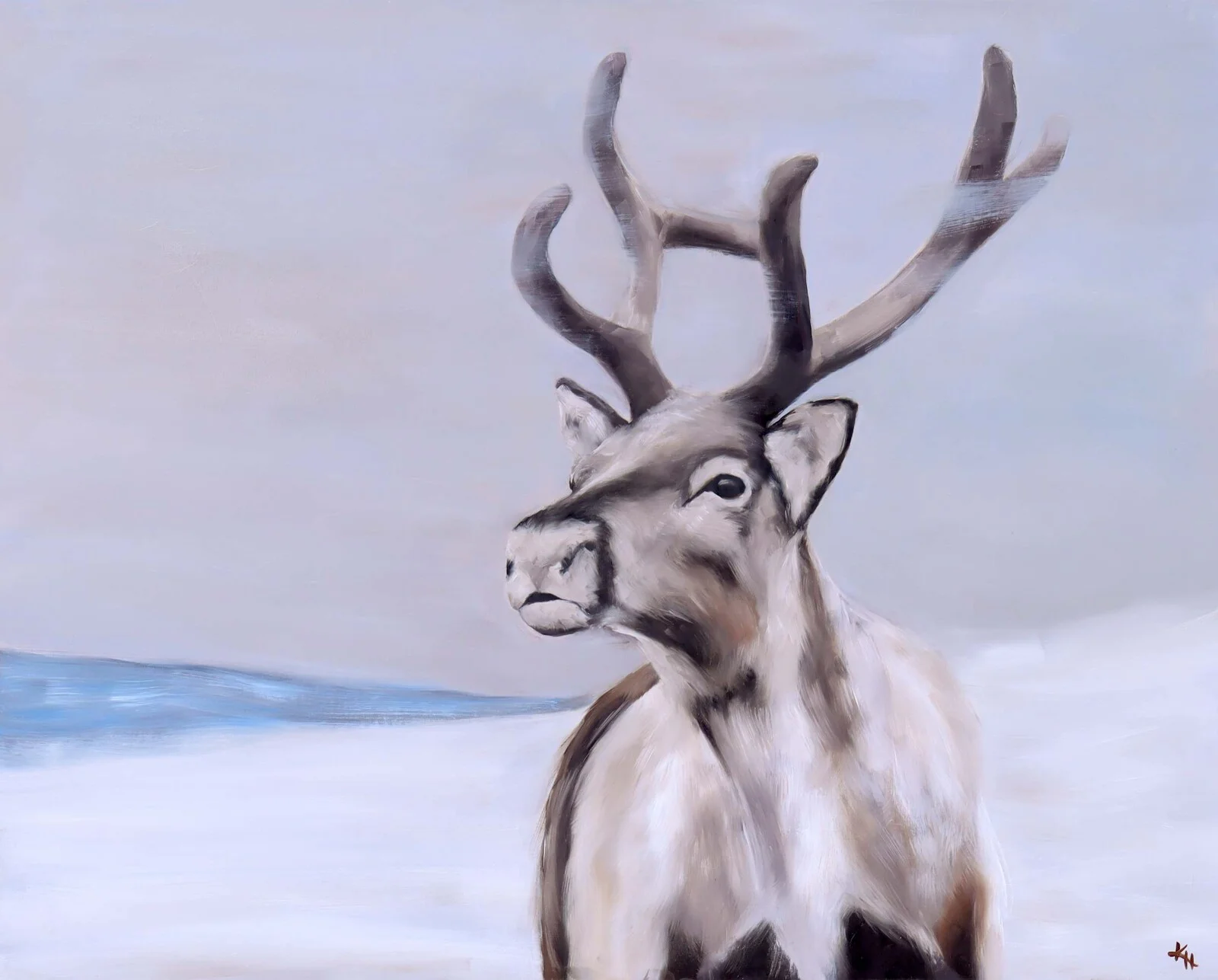 Oljemålning Whispers of winter av Kirsi Hallberg