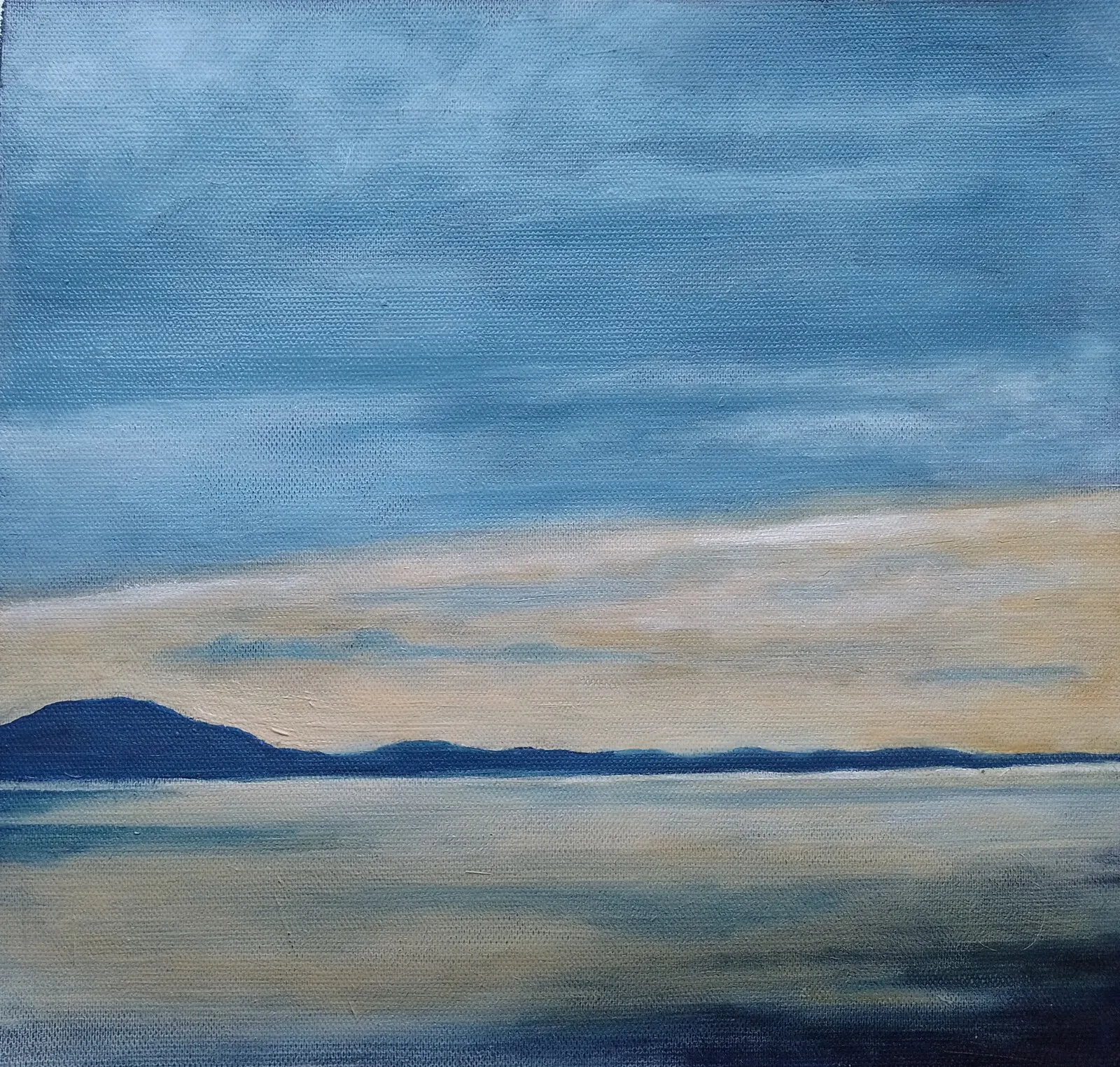 Oljemålning Himmel över Siljan av Maria Noring