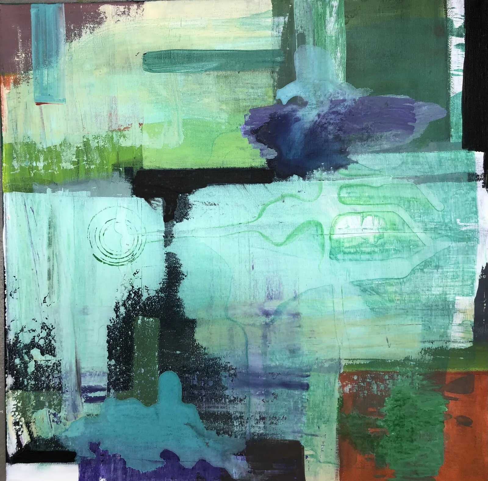 Akrylmålning Äventyr 1. av Elisabet Mattiasson