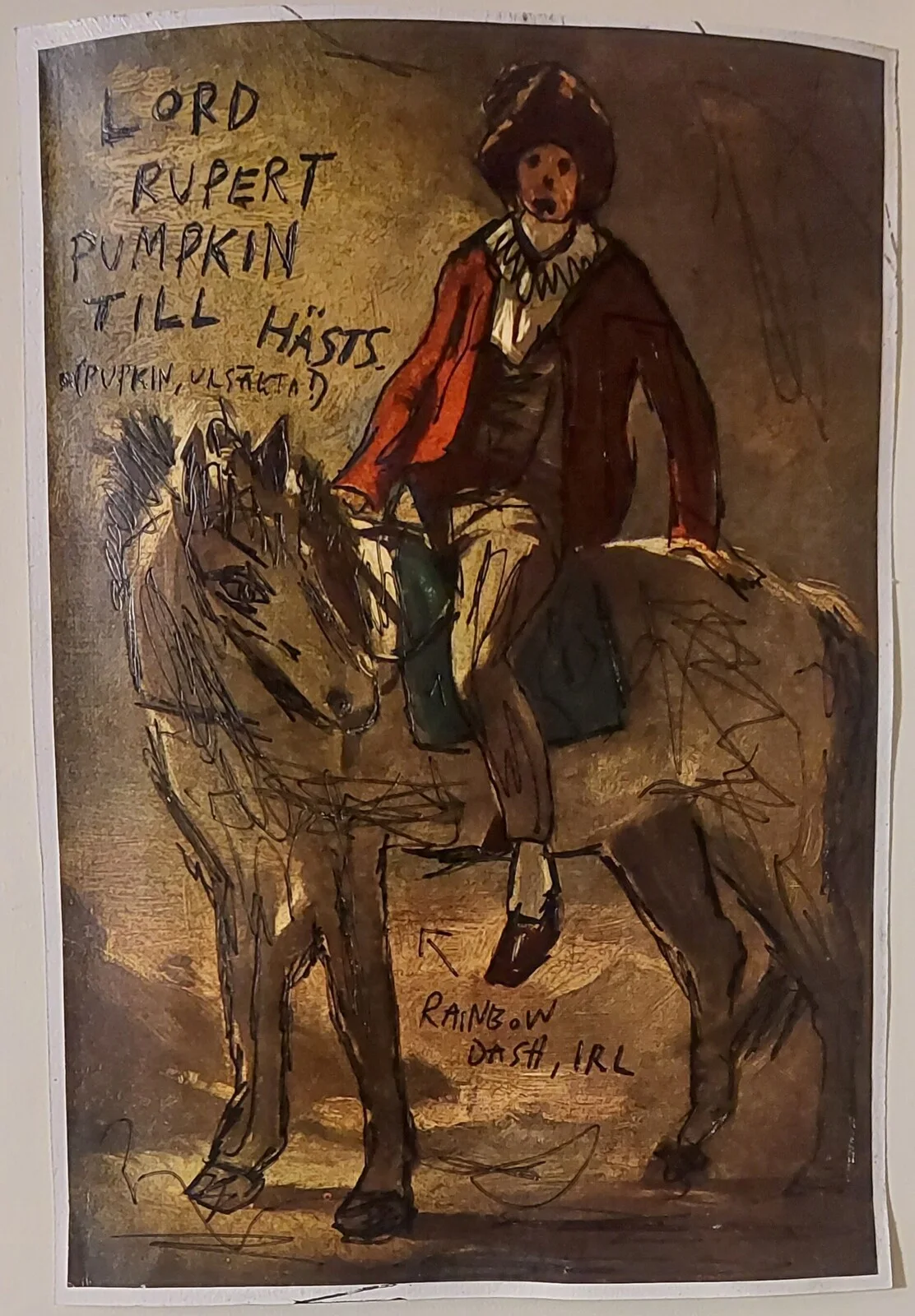 Lord Rupert Pumpkin till hästs (Pupkin, ursäkta!) + Rainbow Dash irl av Mikael Jonsson
