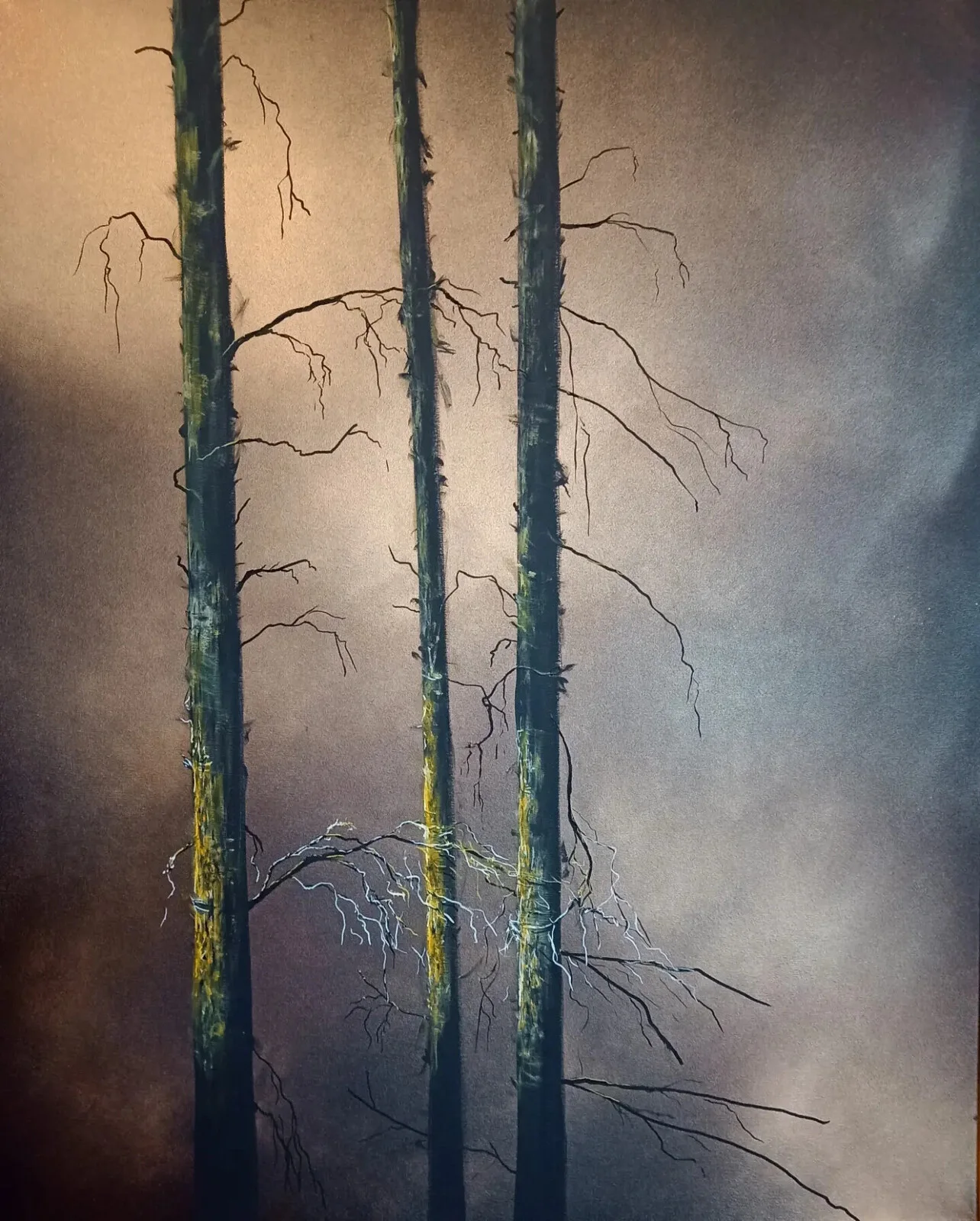 Akrylmålning Rays of Darkness av Anders Danielsson