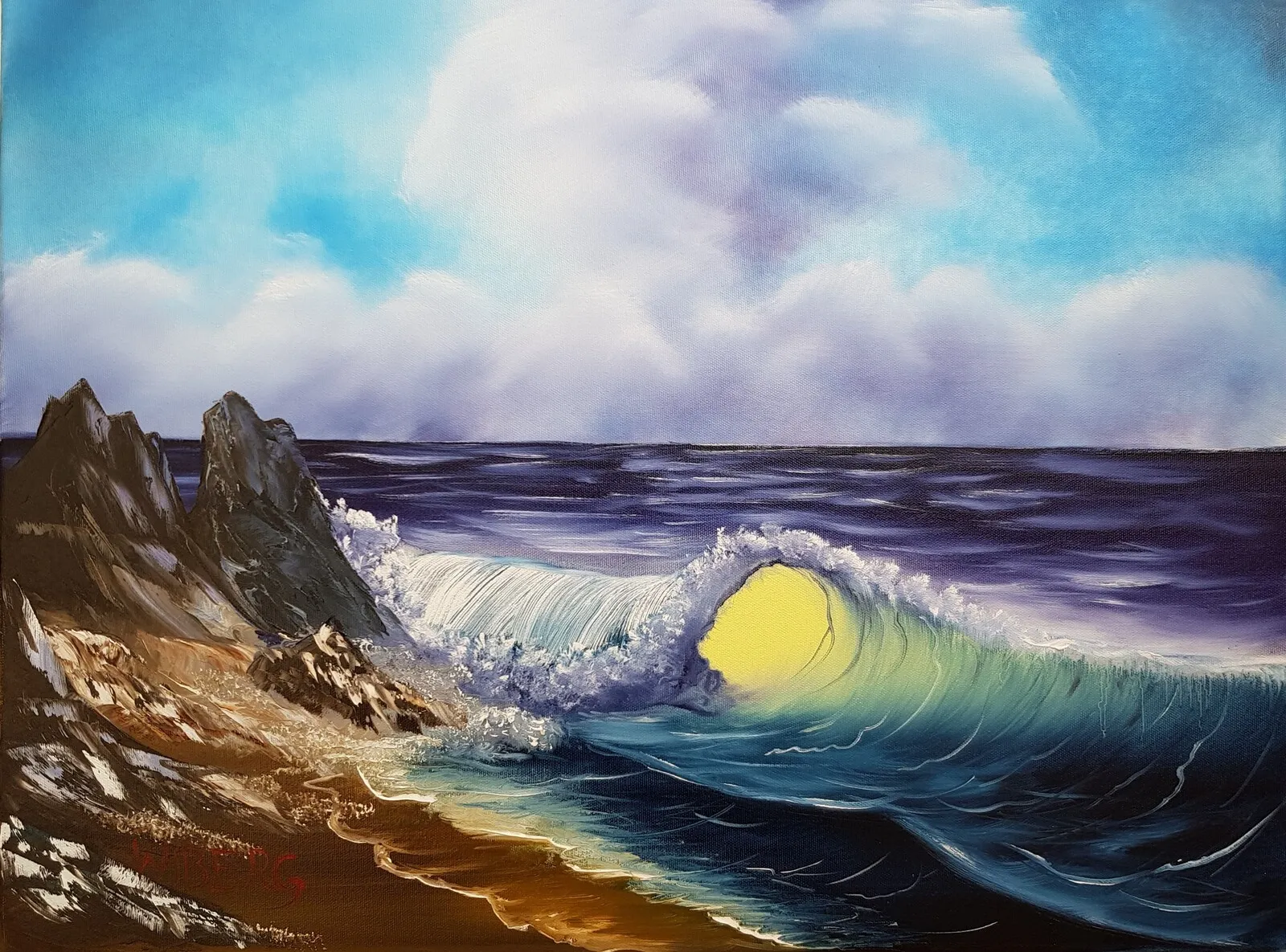 Oljemålning 15.6. Waves of Wonder av Anders Wiberg