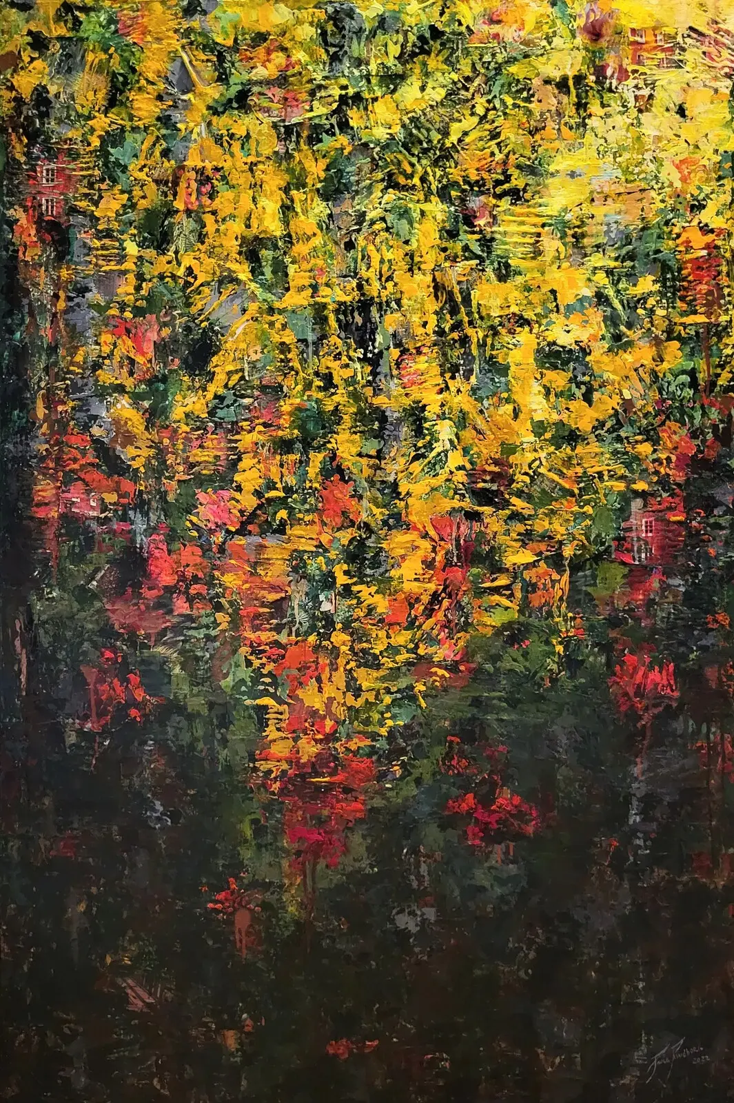 Akrylmålning Abstract World nr.1 av Paula Rindborg