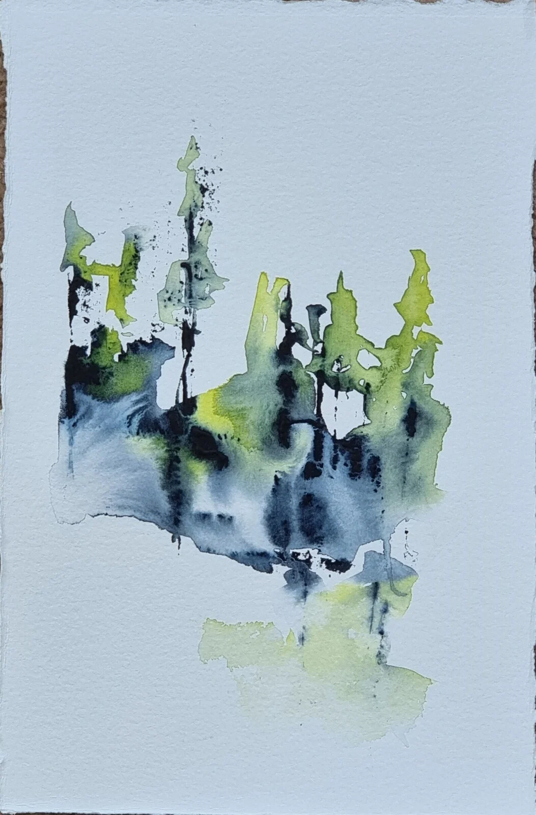 Akvarell Vårgrönska av Åsa Edlund