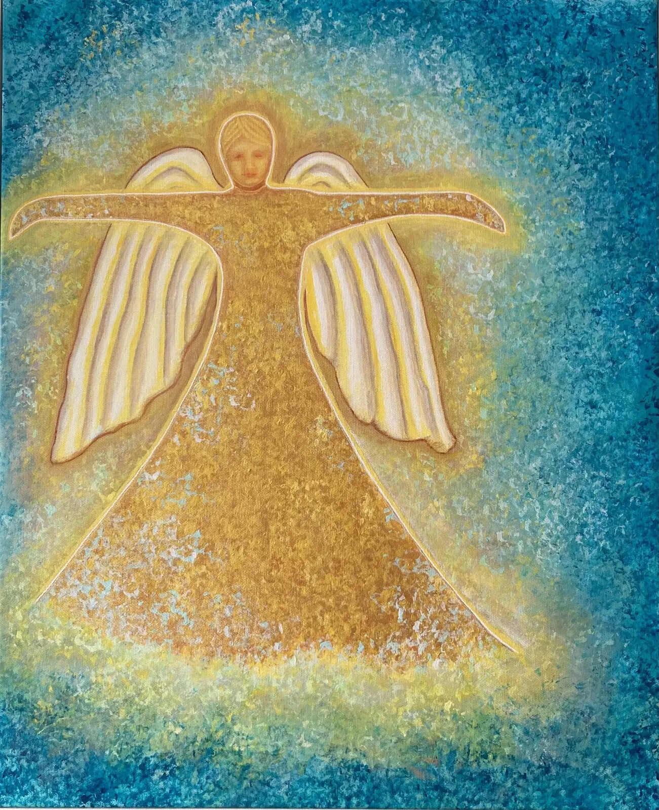 Akrylmålning Möte med en ängel av Catharina Johansson Söderström