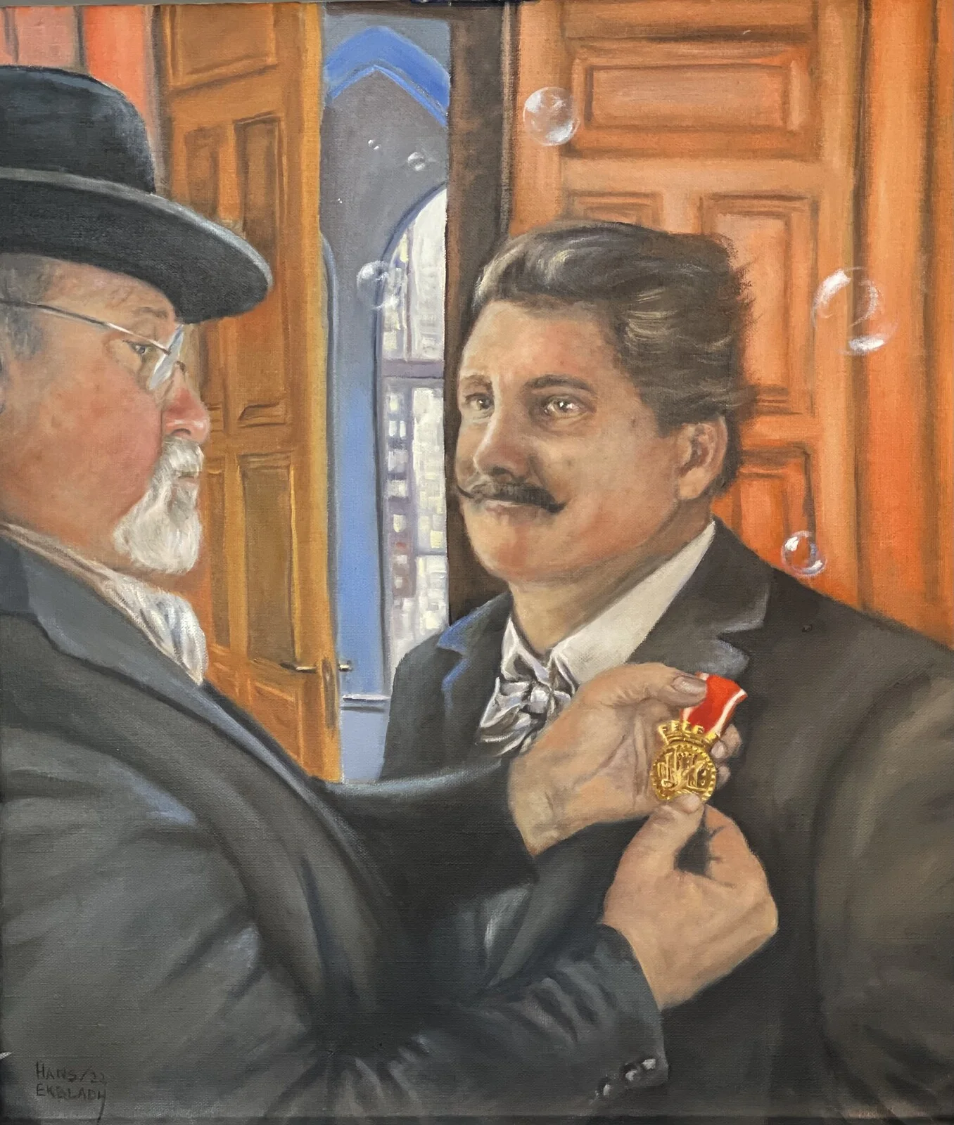 Oljemålning Medaljen av Hans Ekbladh