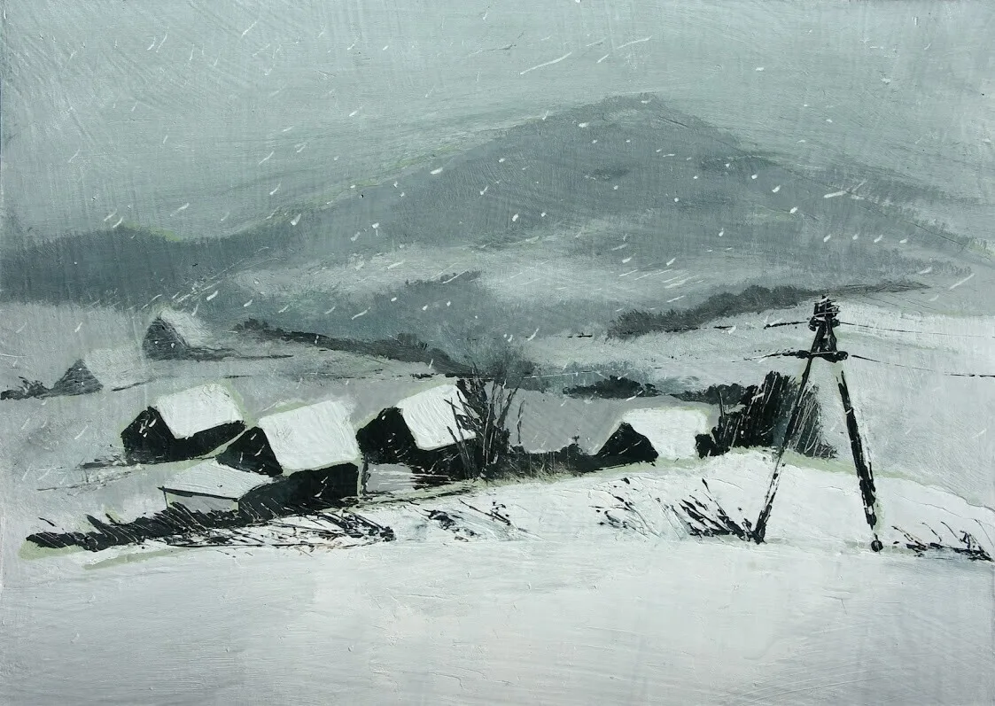 Oljemålning Winter av Karina Zawadzka