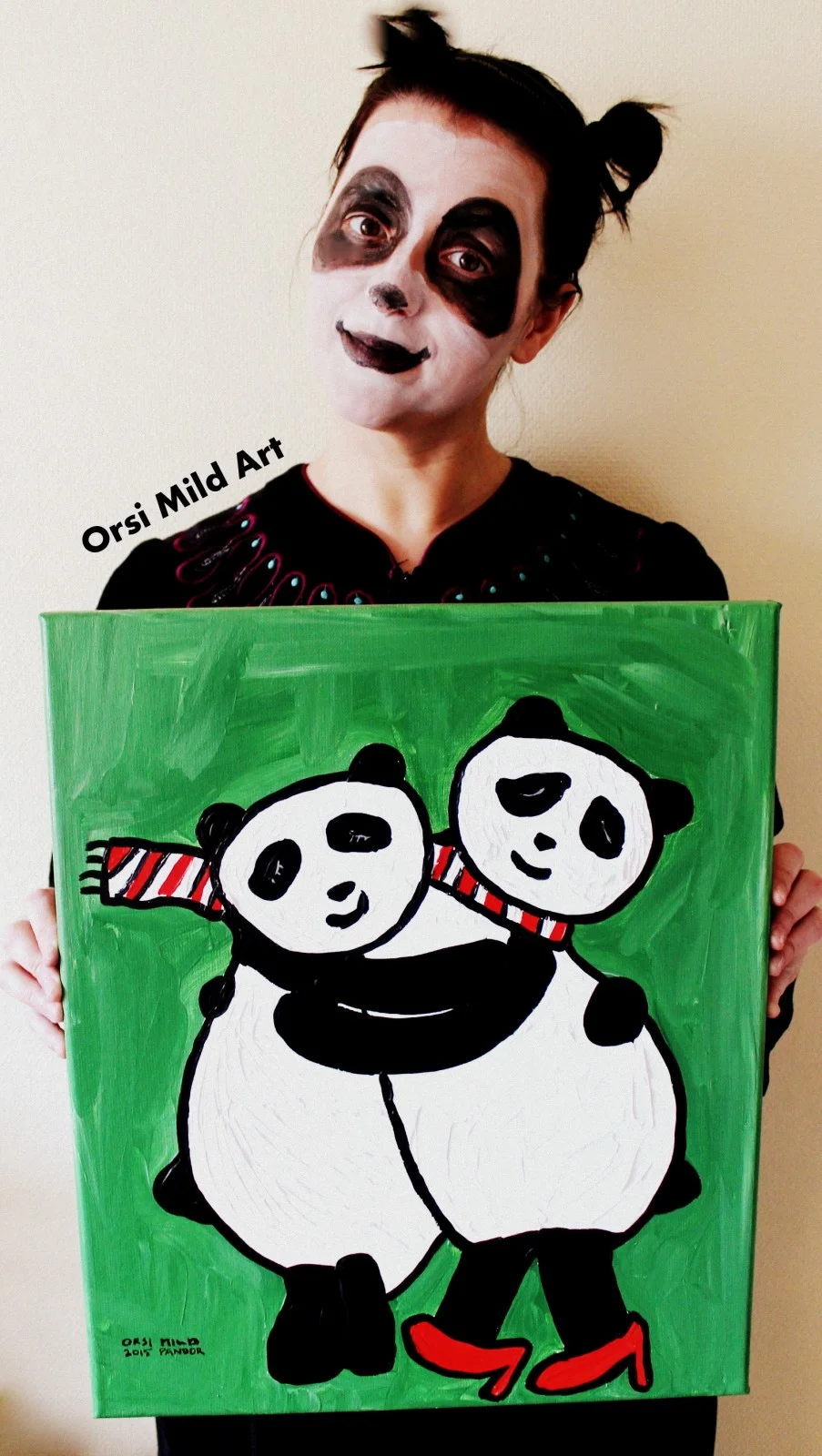 Akrylmålning Pandor av Orsi Mild