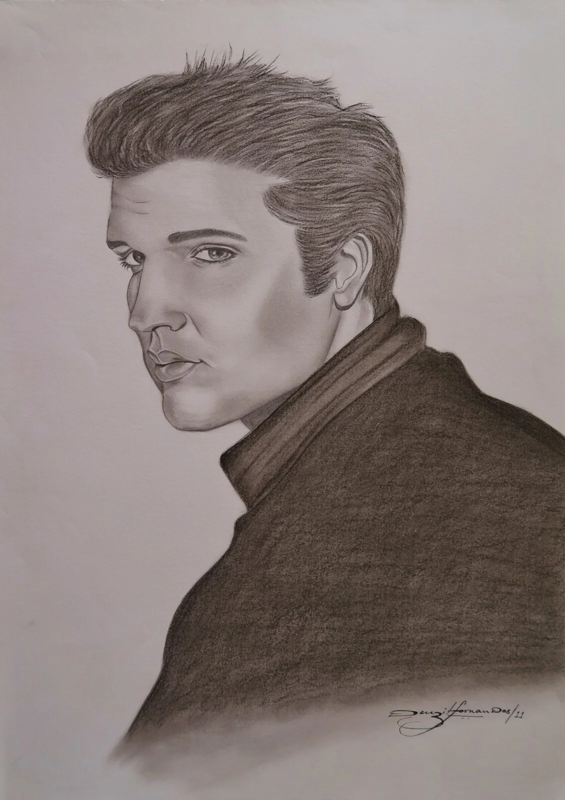Elvis - Efter ett foto från internet av Denzil Fernandes