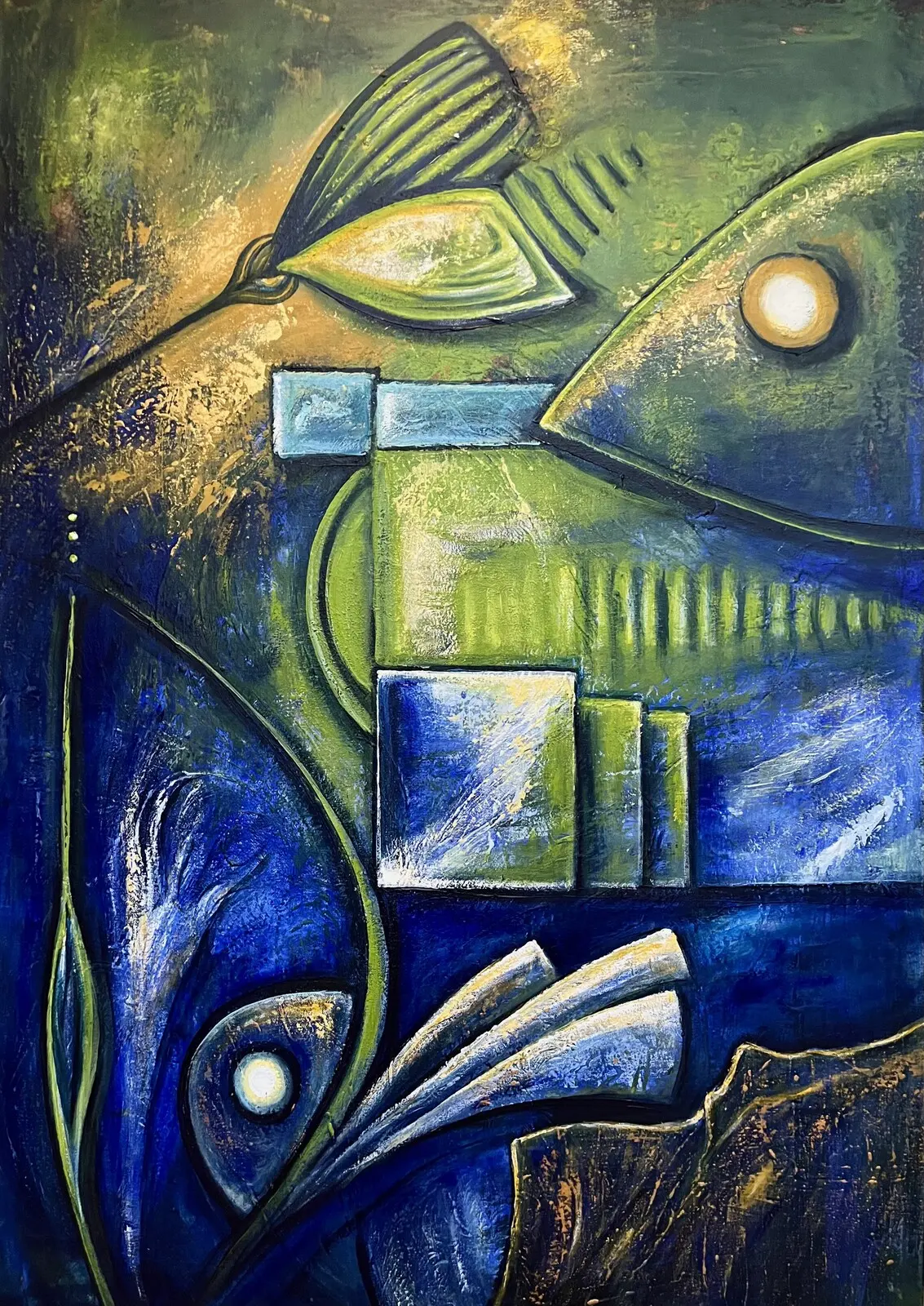 Akrylmålning Nr1 av Pirkko Mikkonen