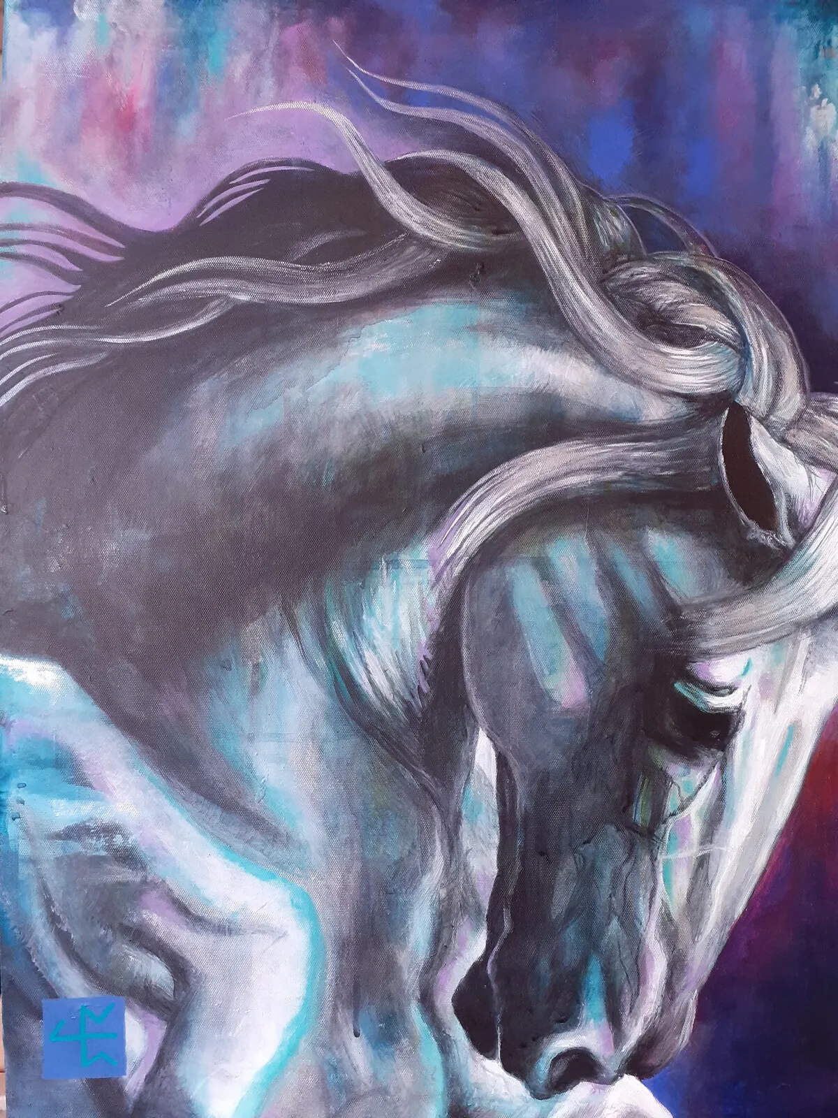 Akrylmålning Shadowfax av Linda Pers