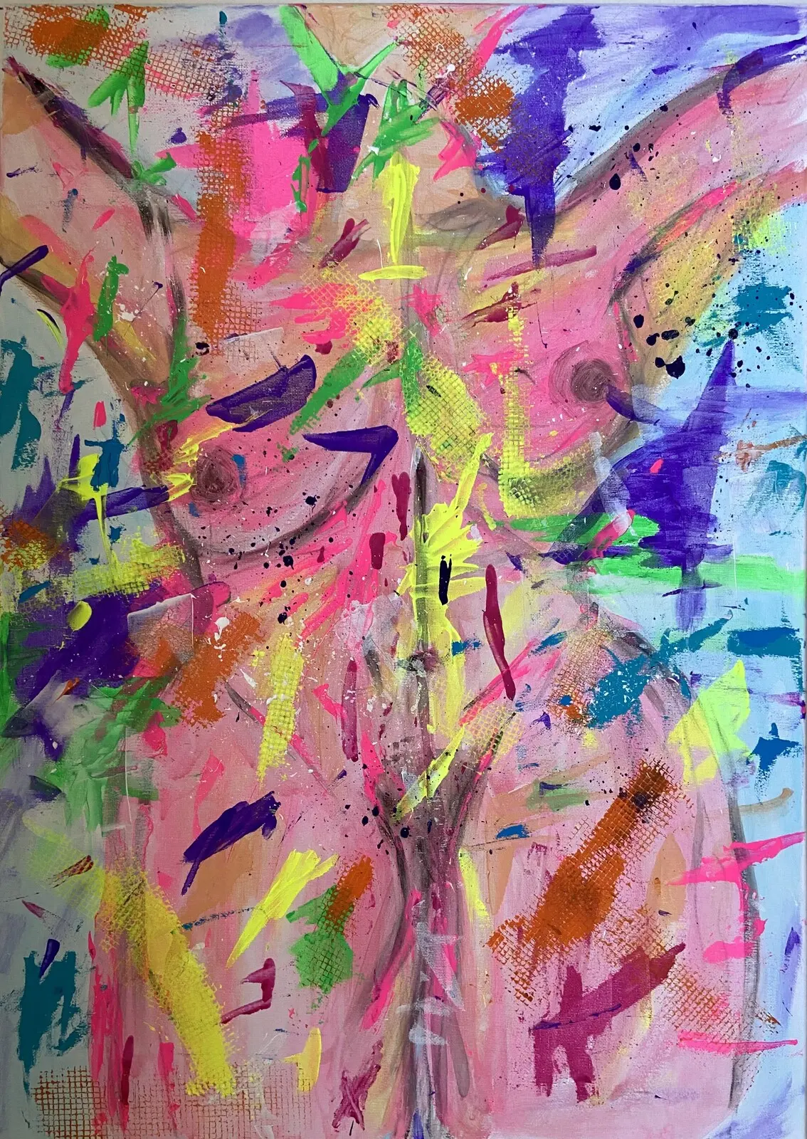 Akrylmålning I wasn’t naked. I was completely covered by all my colors. av Jasmine Herhold