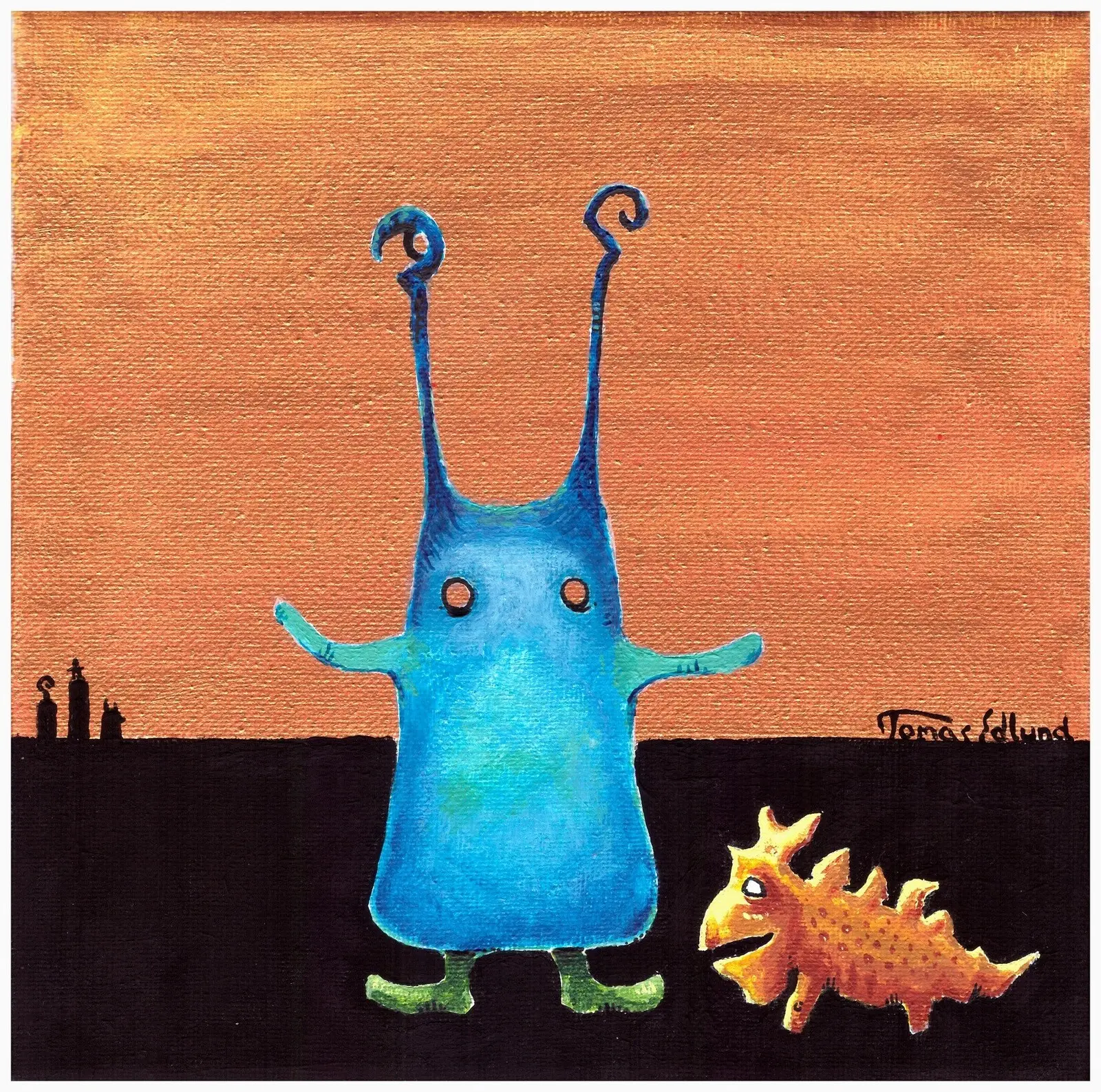 Akrylmålning Guldkant av Tomas Edlund