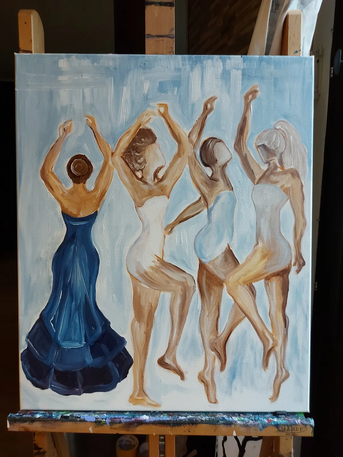 Akrylmålning Lärlingar av Lisa Brunelius