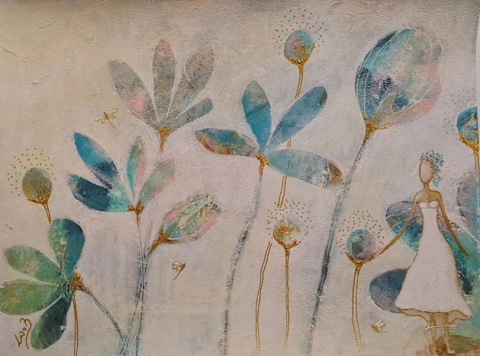 Akrylmålning Magiska blommor 2 av Liselotte Blomberg