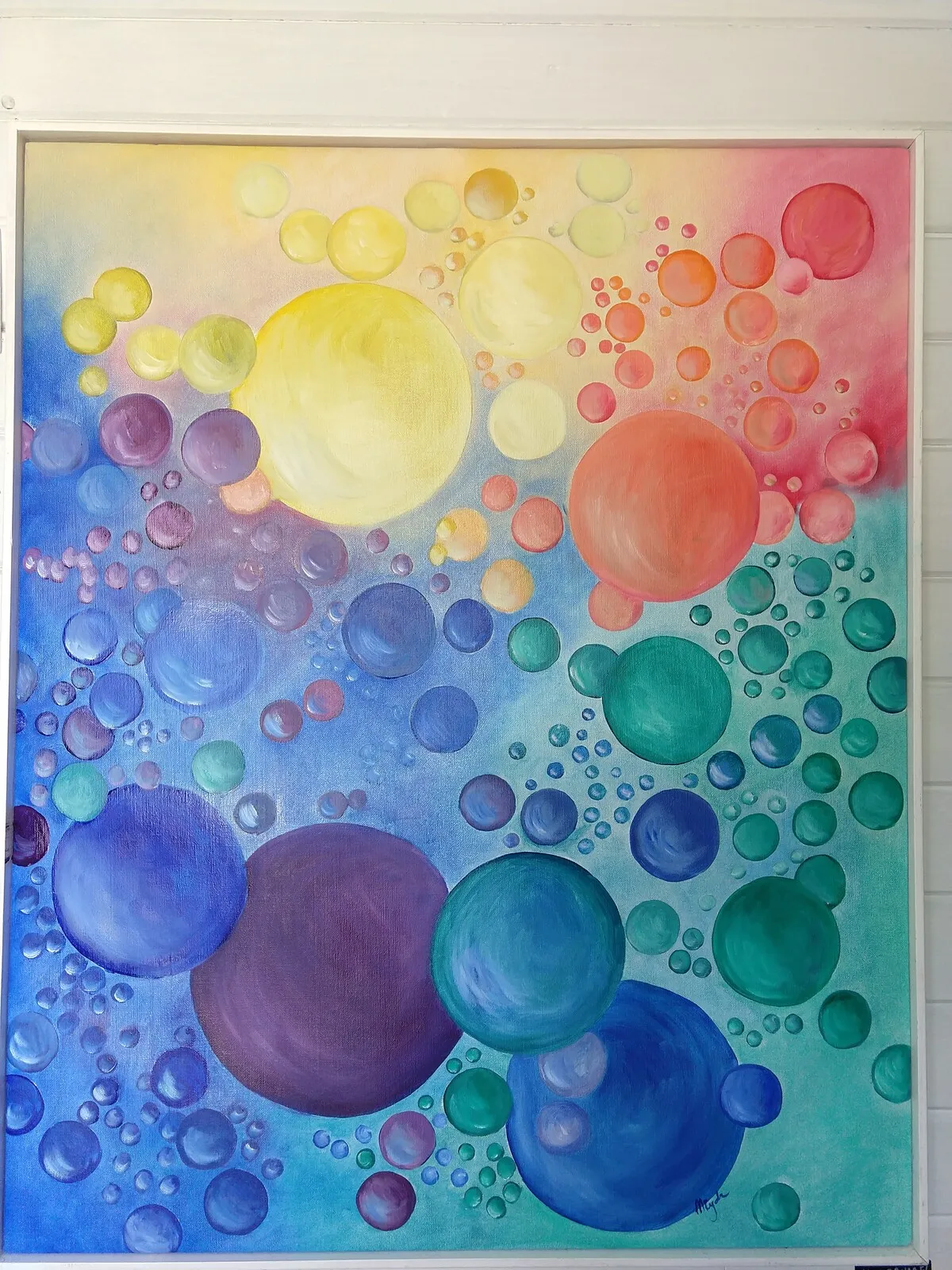 Oljemålning Lyckobubbel av Malgorzata Rydz Svemark