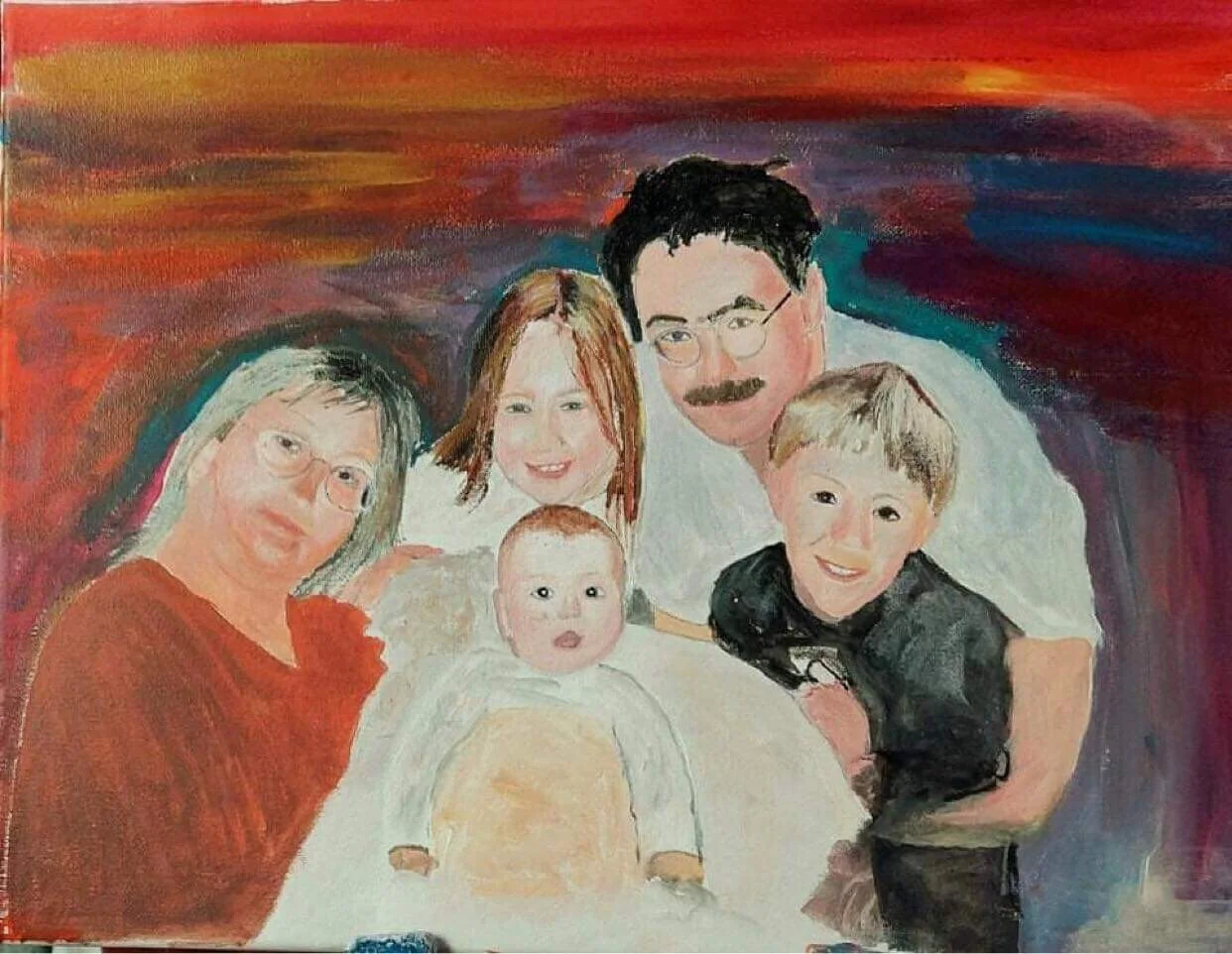 Akrylmålning Portrait av Mohammad Ali Qasimi