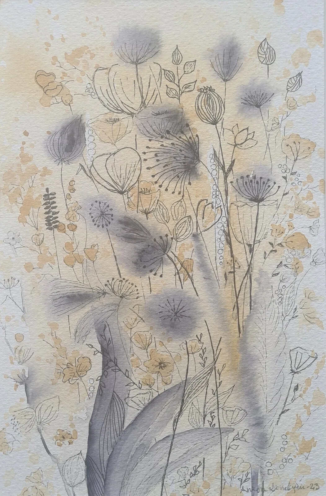 Akvarell Fröställningar av Anita Lindgren