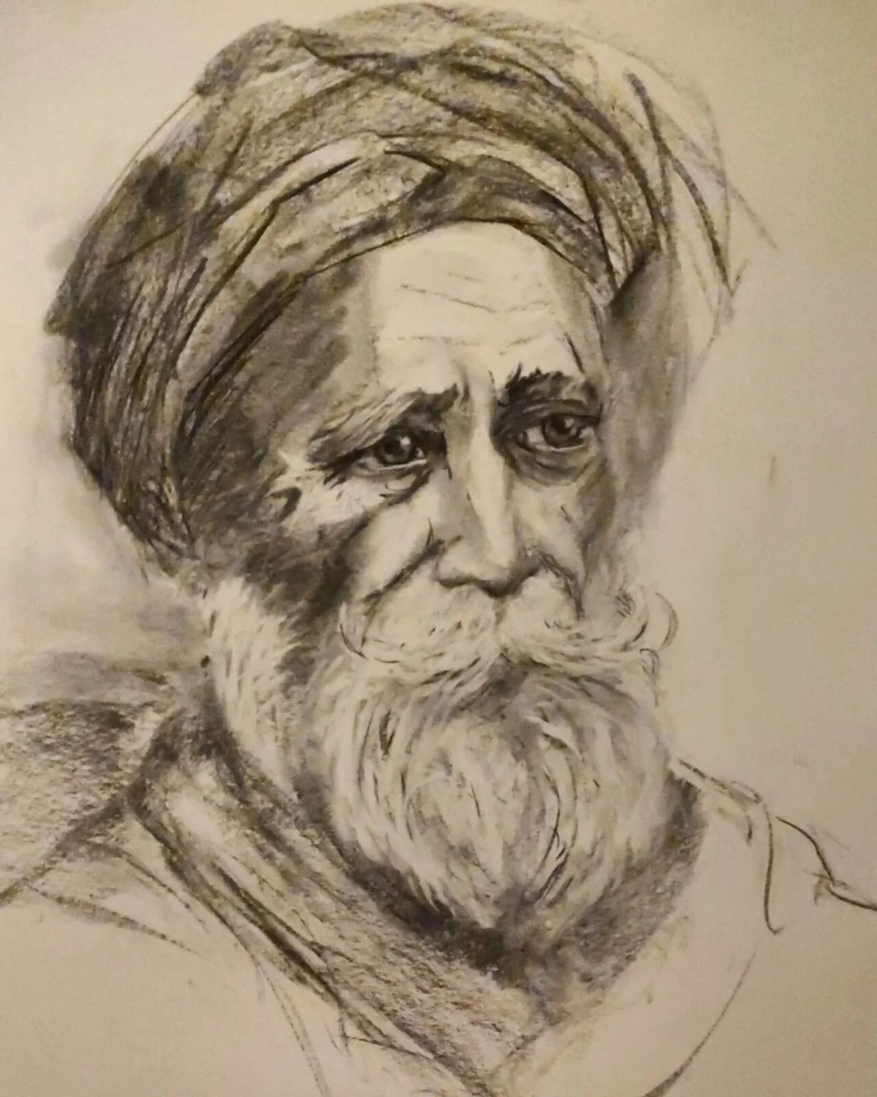 Ottoman portrait, charcoal av Tinn Golubovic